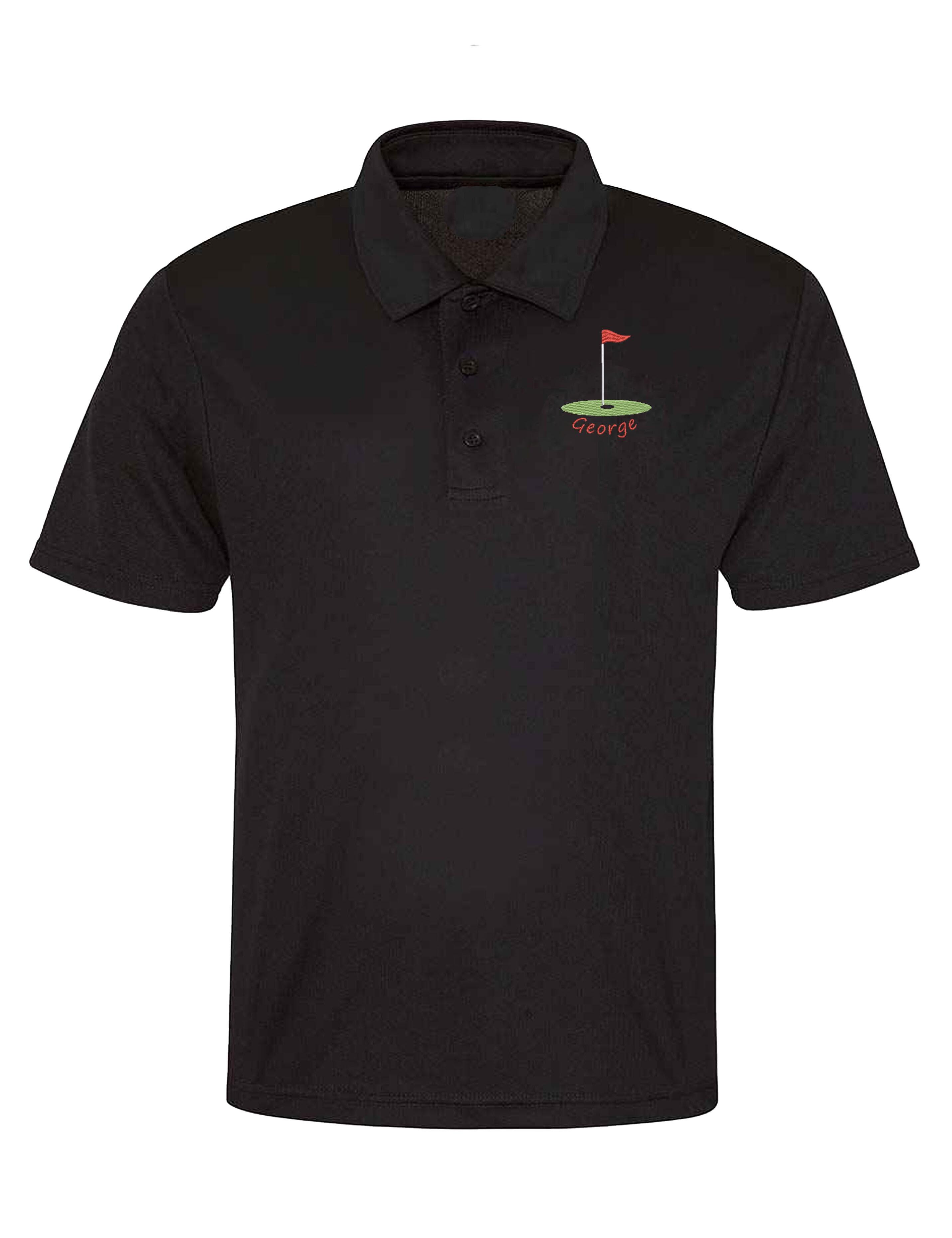 Golf Flag Design Dri-Fit Golf Polo Shirt black