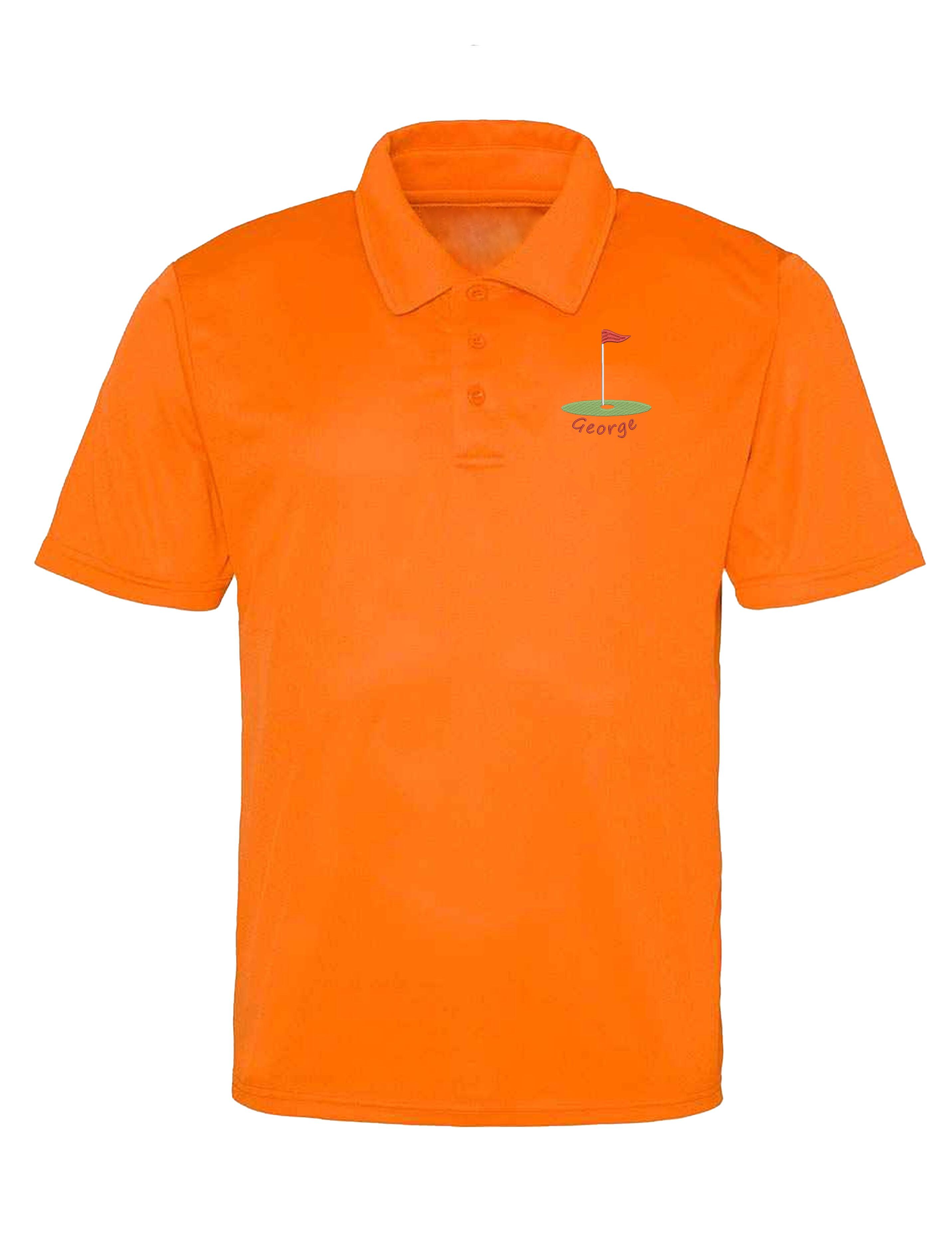 Golf Flag Design Dri-Fit Golf Polo Shirt Orange