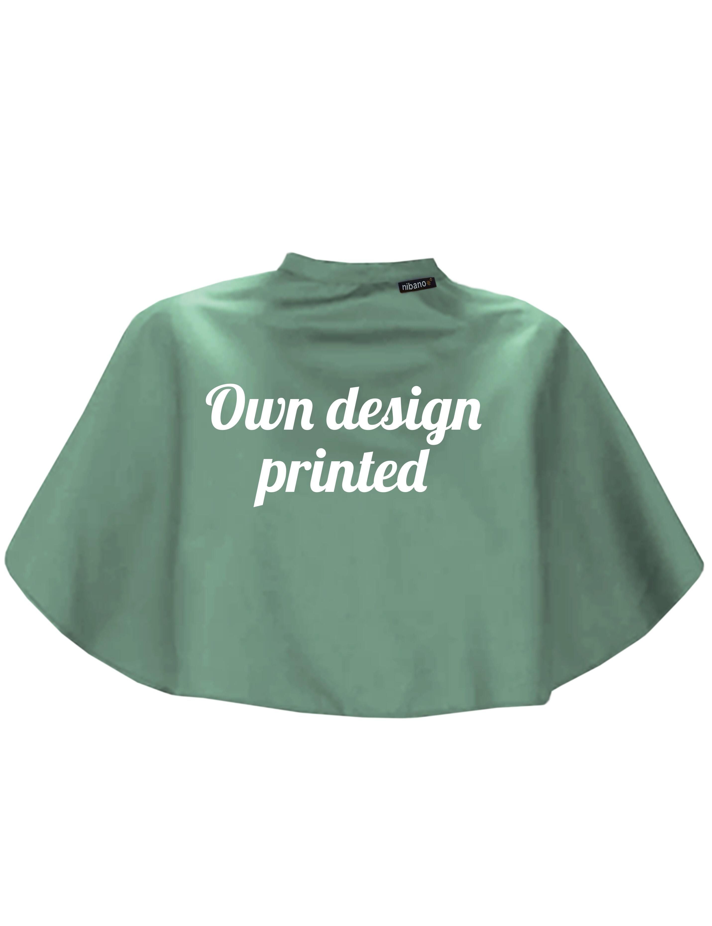 Personalised waterproof makeup cape Olive Printed