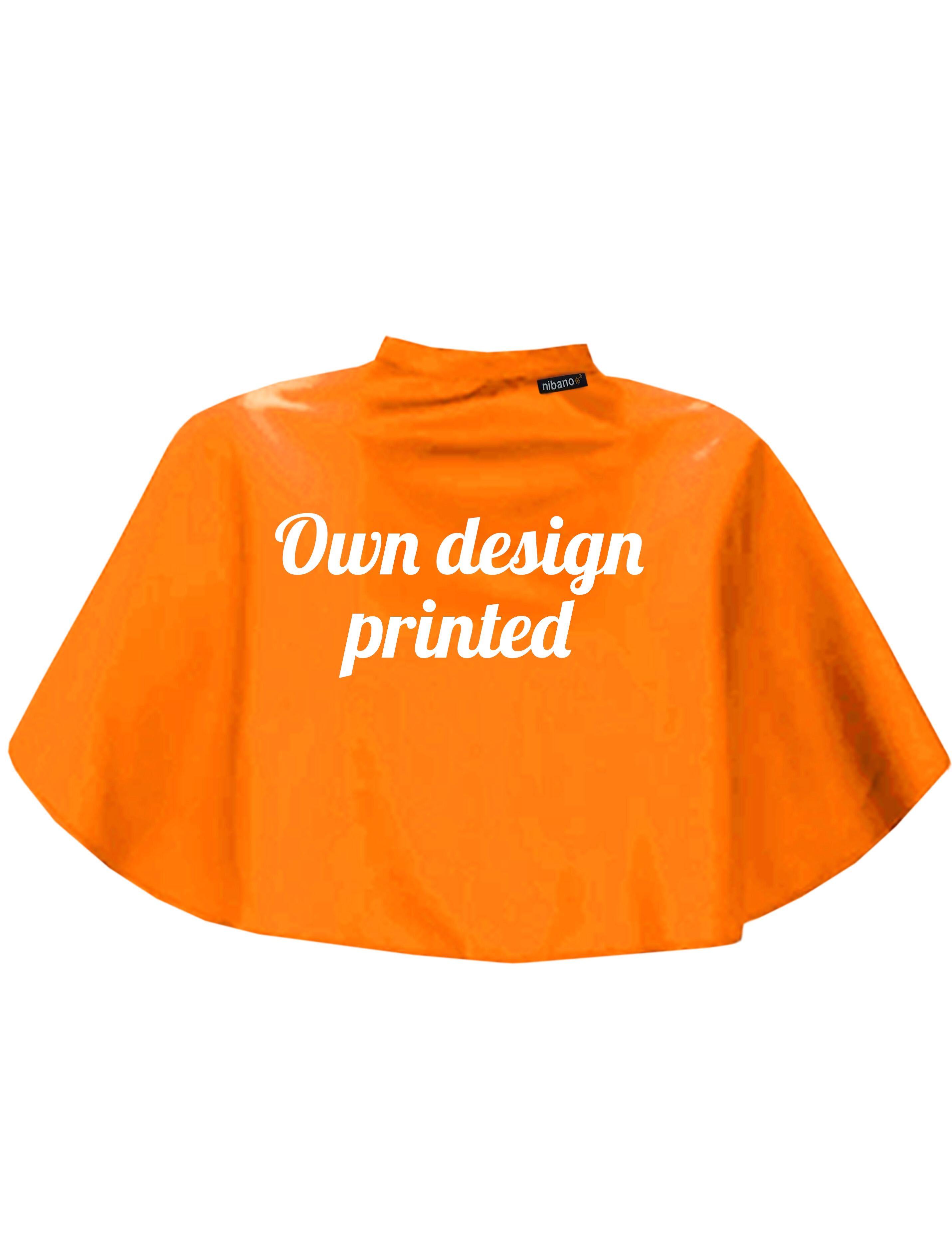 Personalised waterproof makeup cape Orange Printed