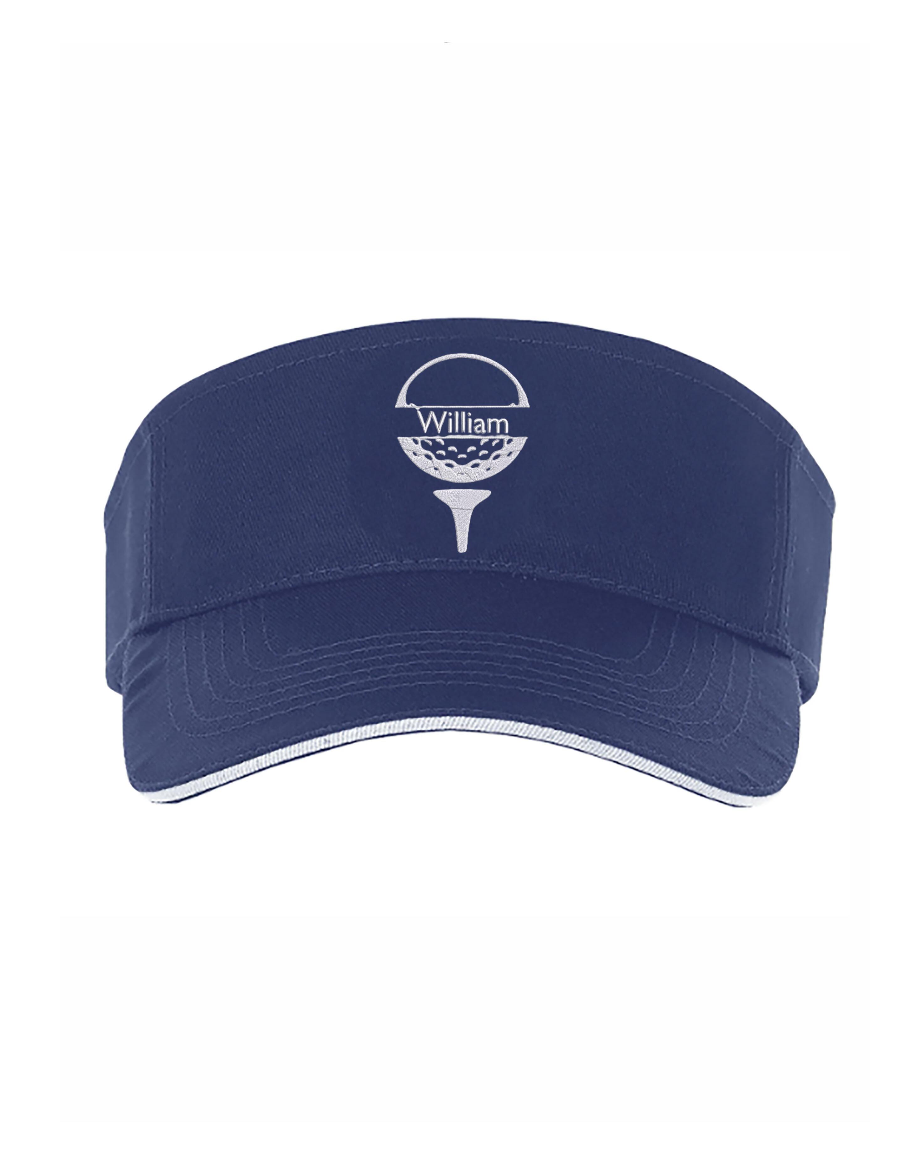 Golf Ball Design Golf Sun Visor with Embroidery Navy