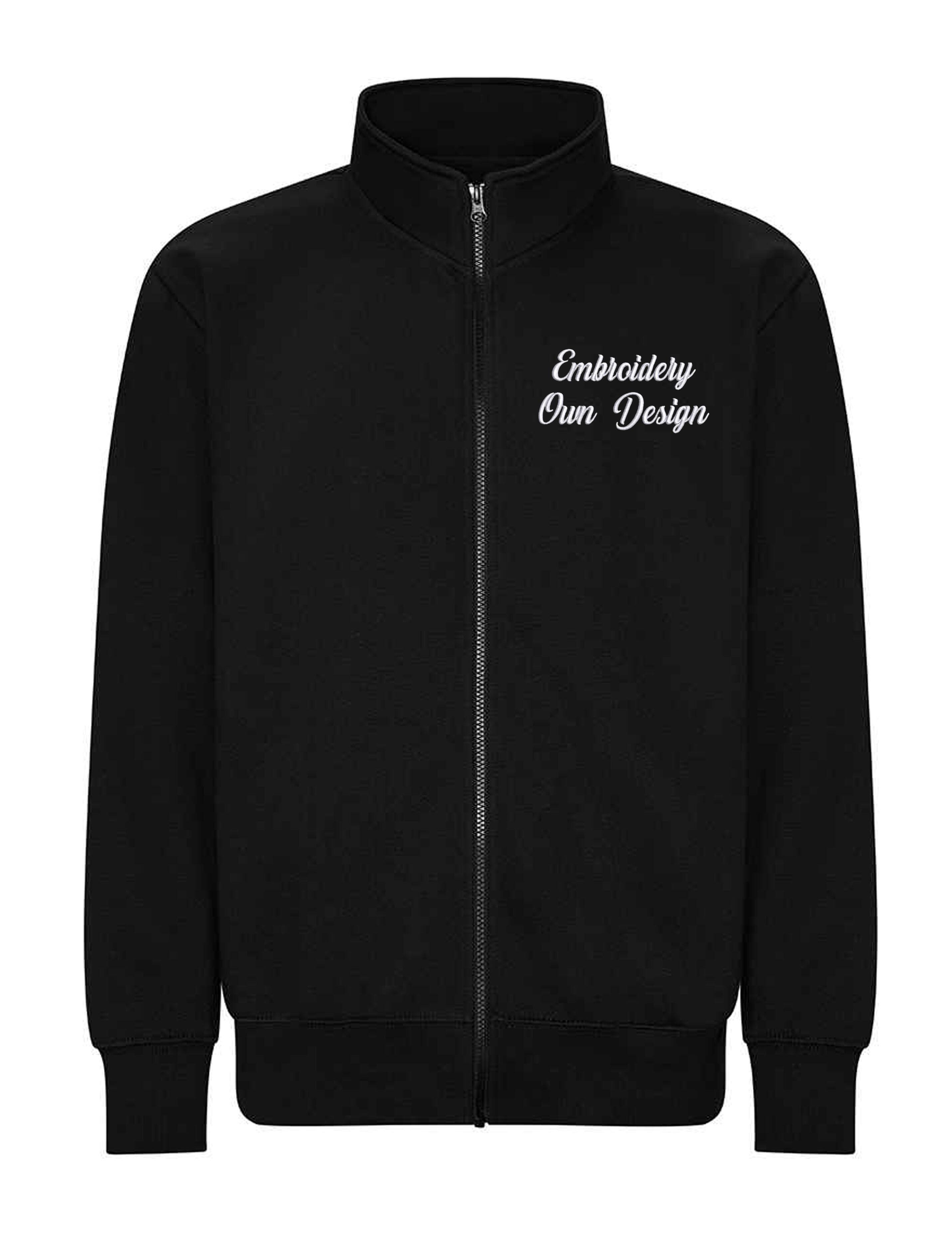Personalised Full Zip Sweatshirt Jacket black embroidered