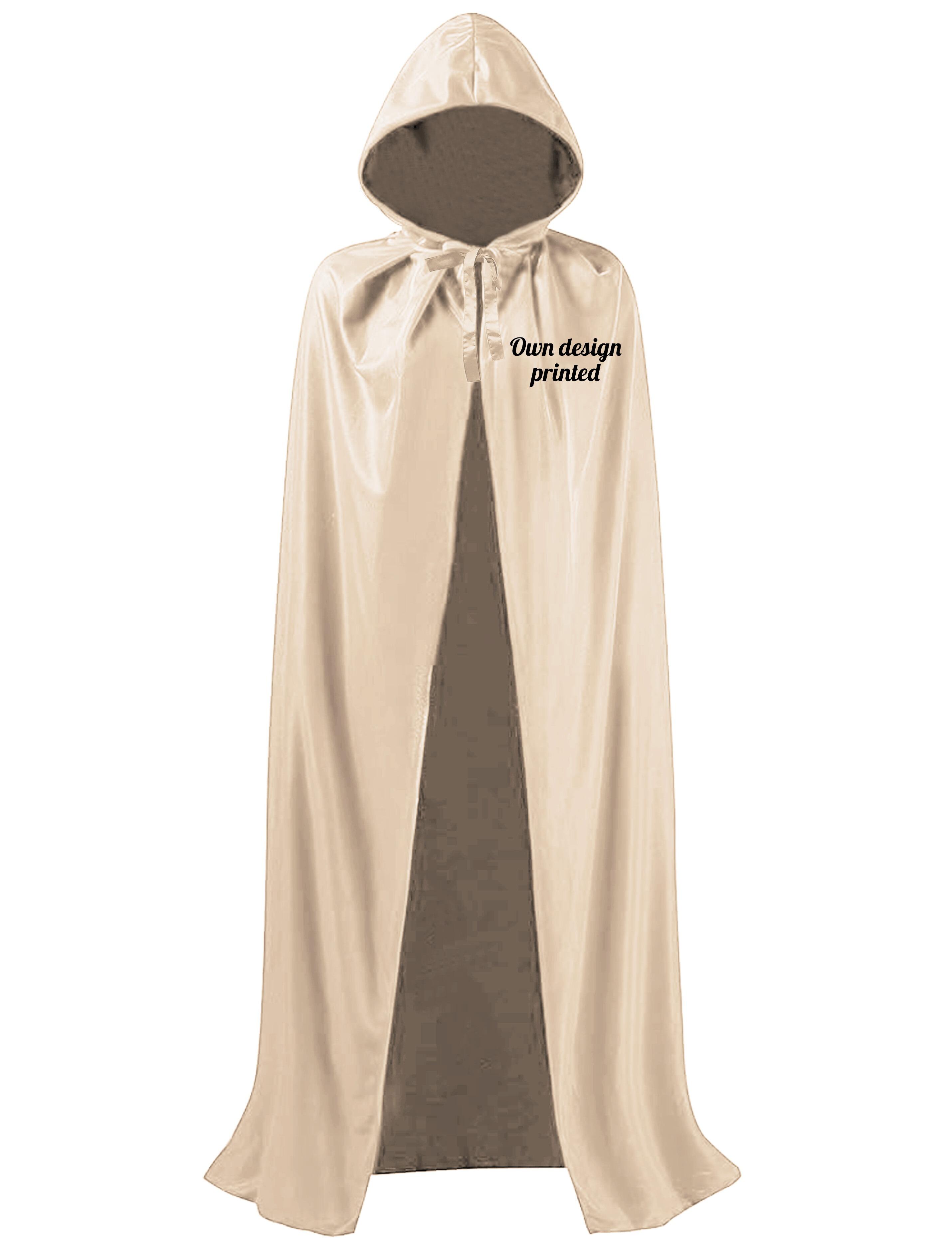 Pesonalised Hooded Hairdressing gown robe Cream Printed