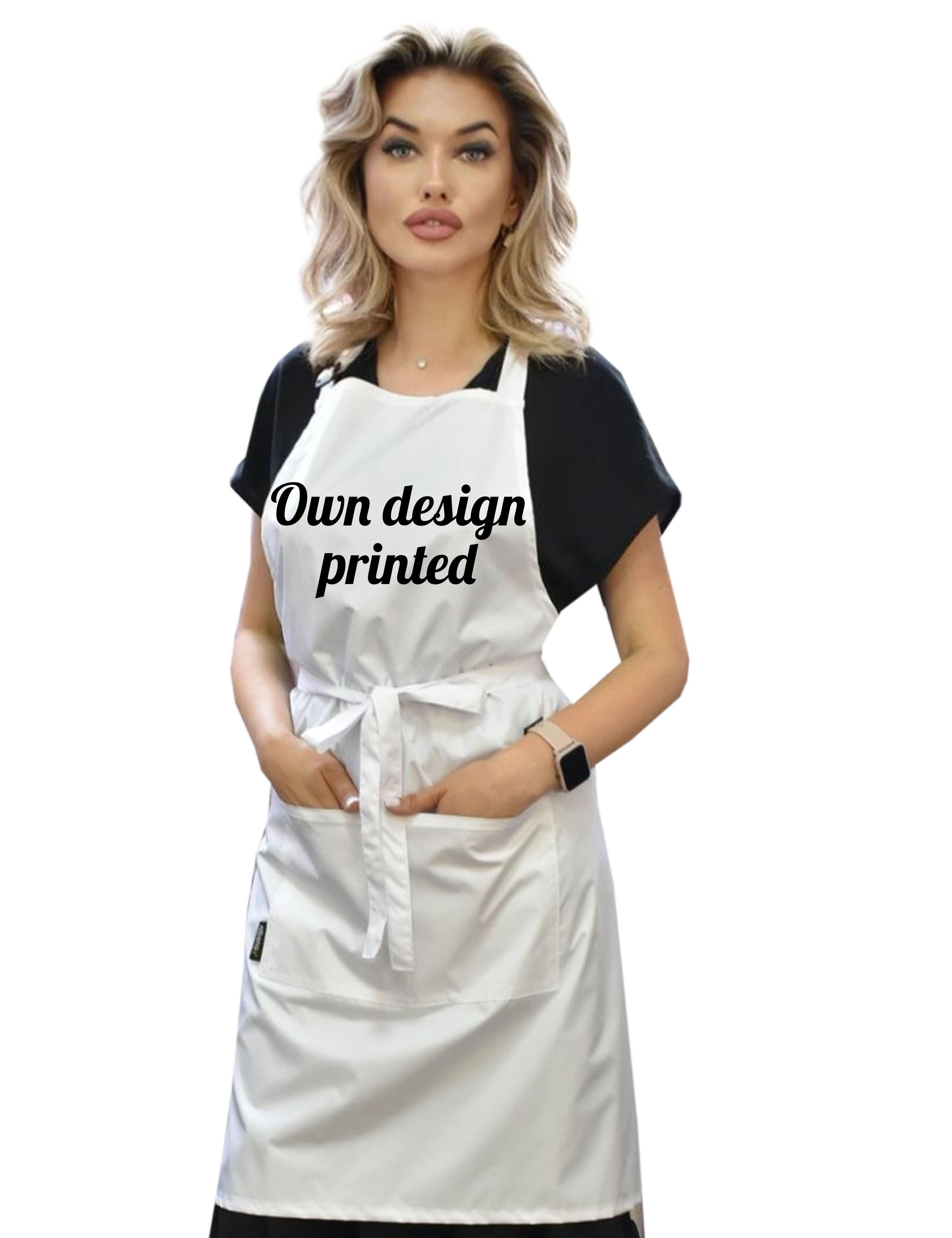 Personalised Waterproof hairdressing apron white printed