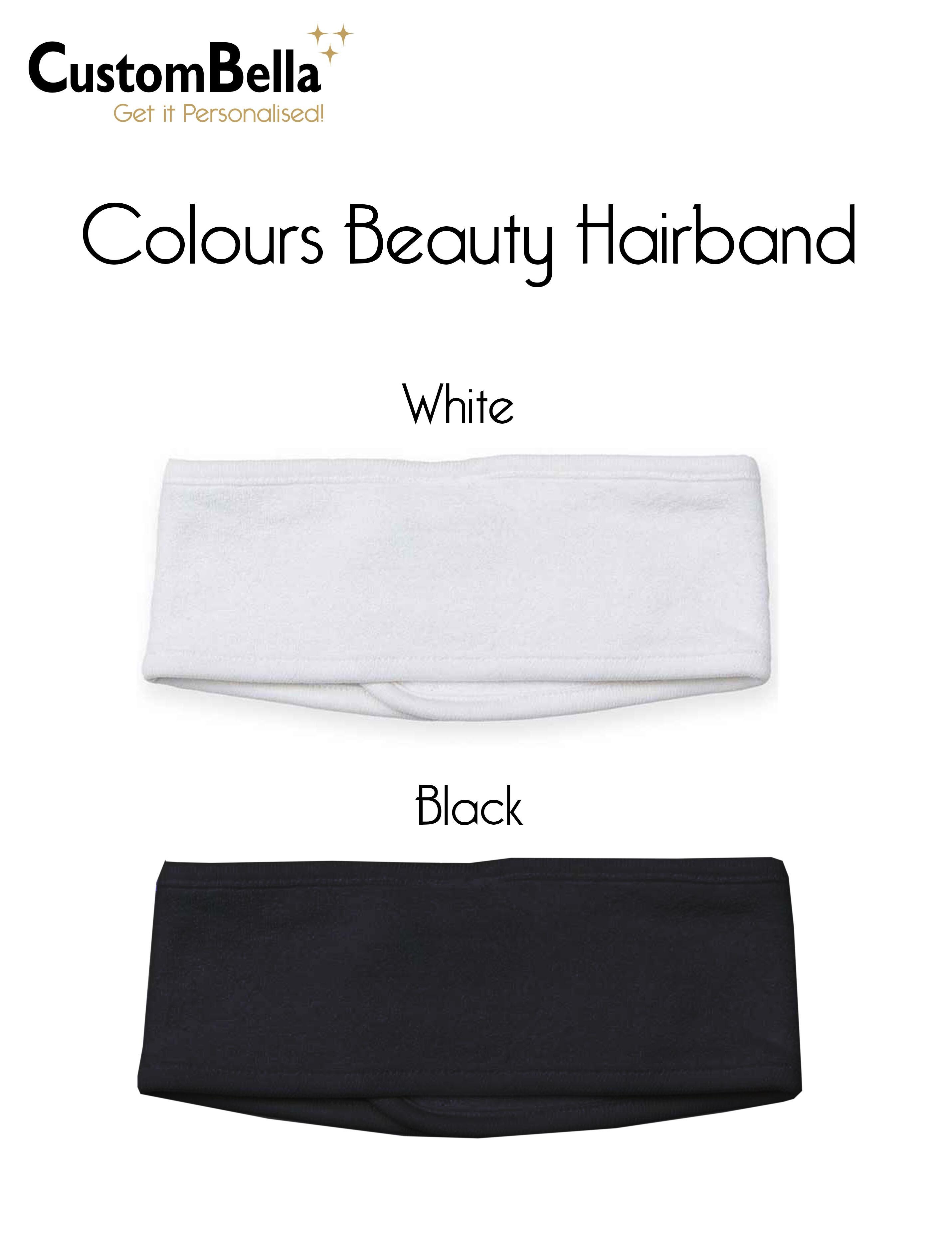 Embroidered Beauty and Spa Hairband white with your logo or name