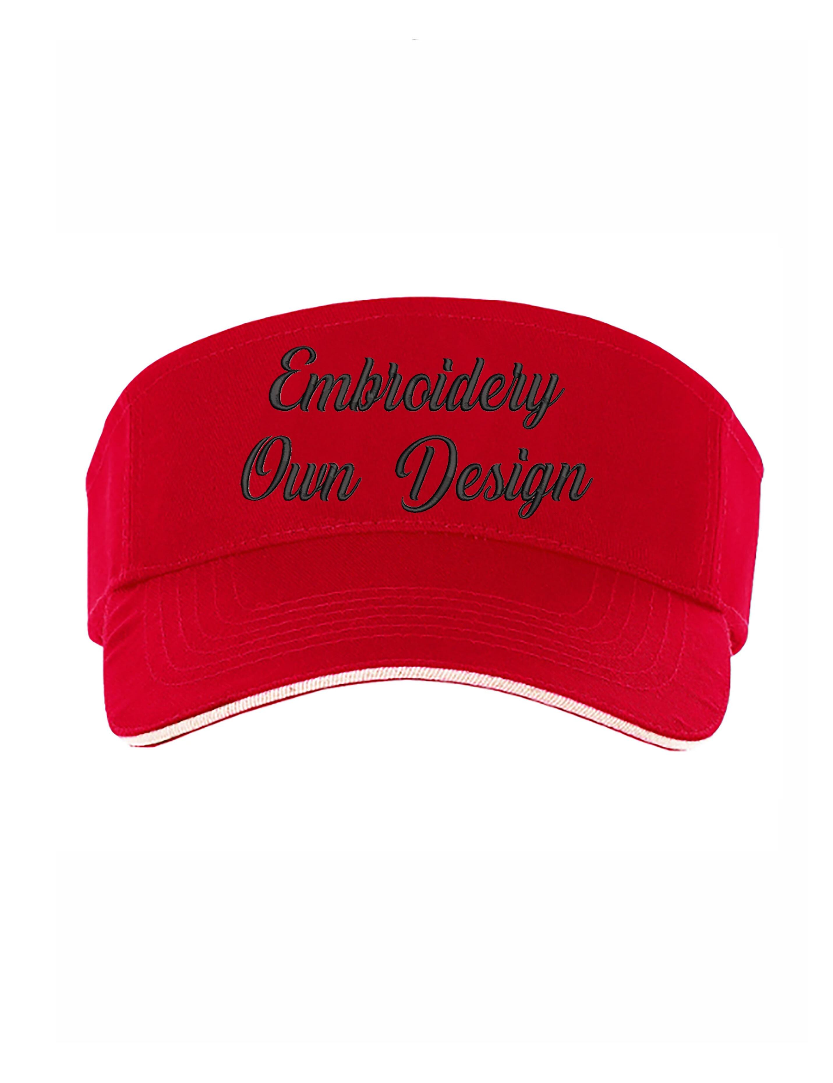 Personalised Sun Visor Red with embroidery