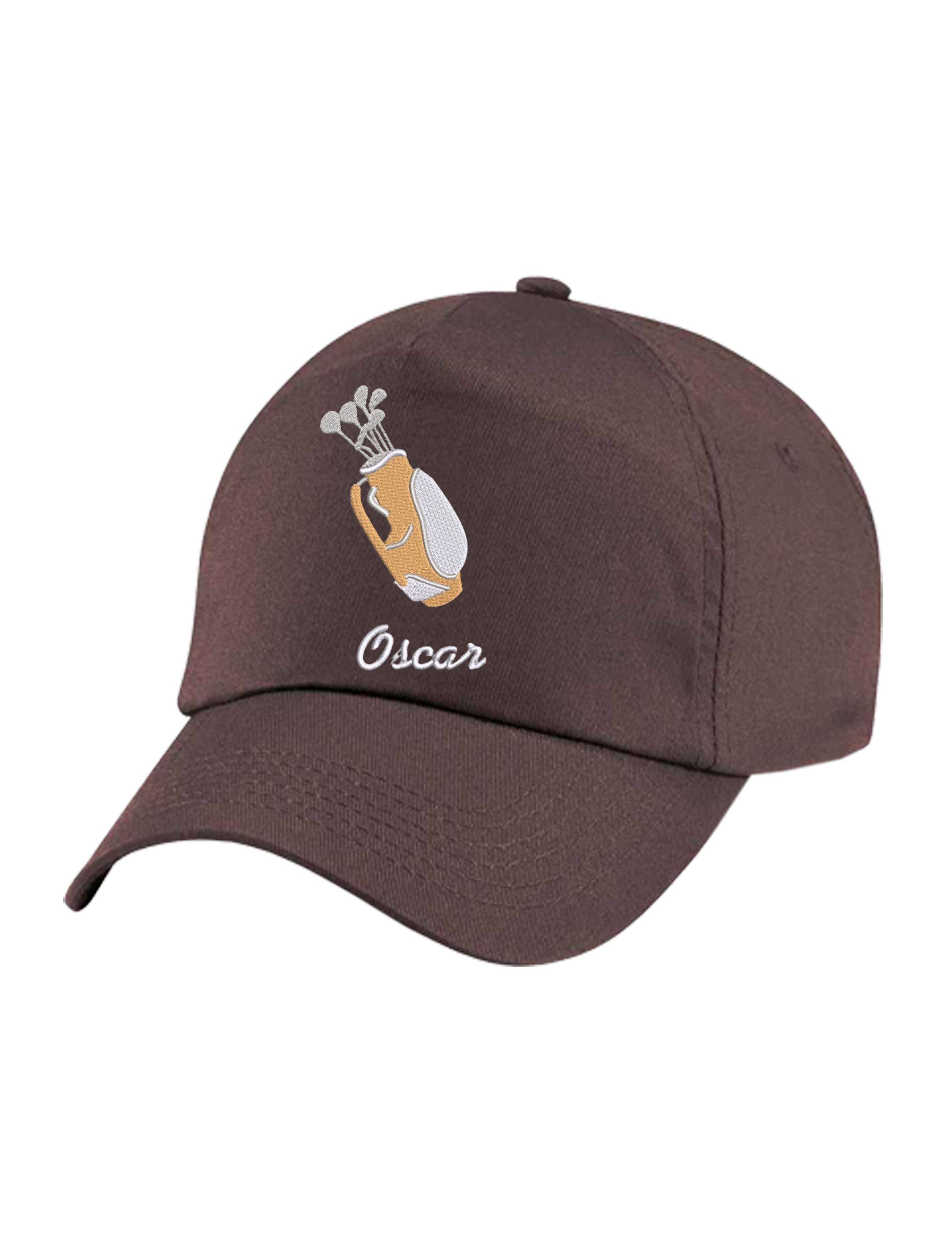 Golf Bag Design Embroidered Golf Cap Brown