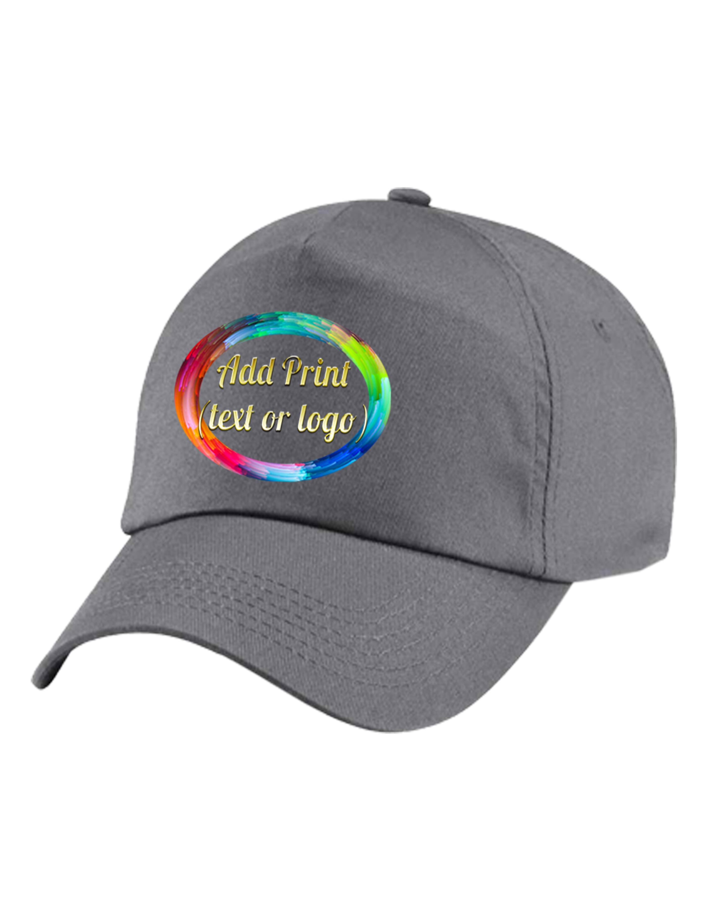 Customised full colour printed cap dark grey