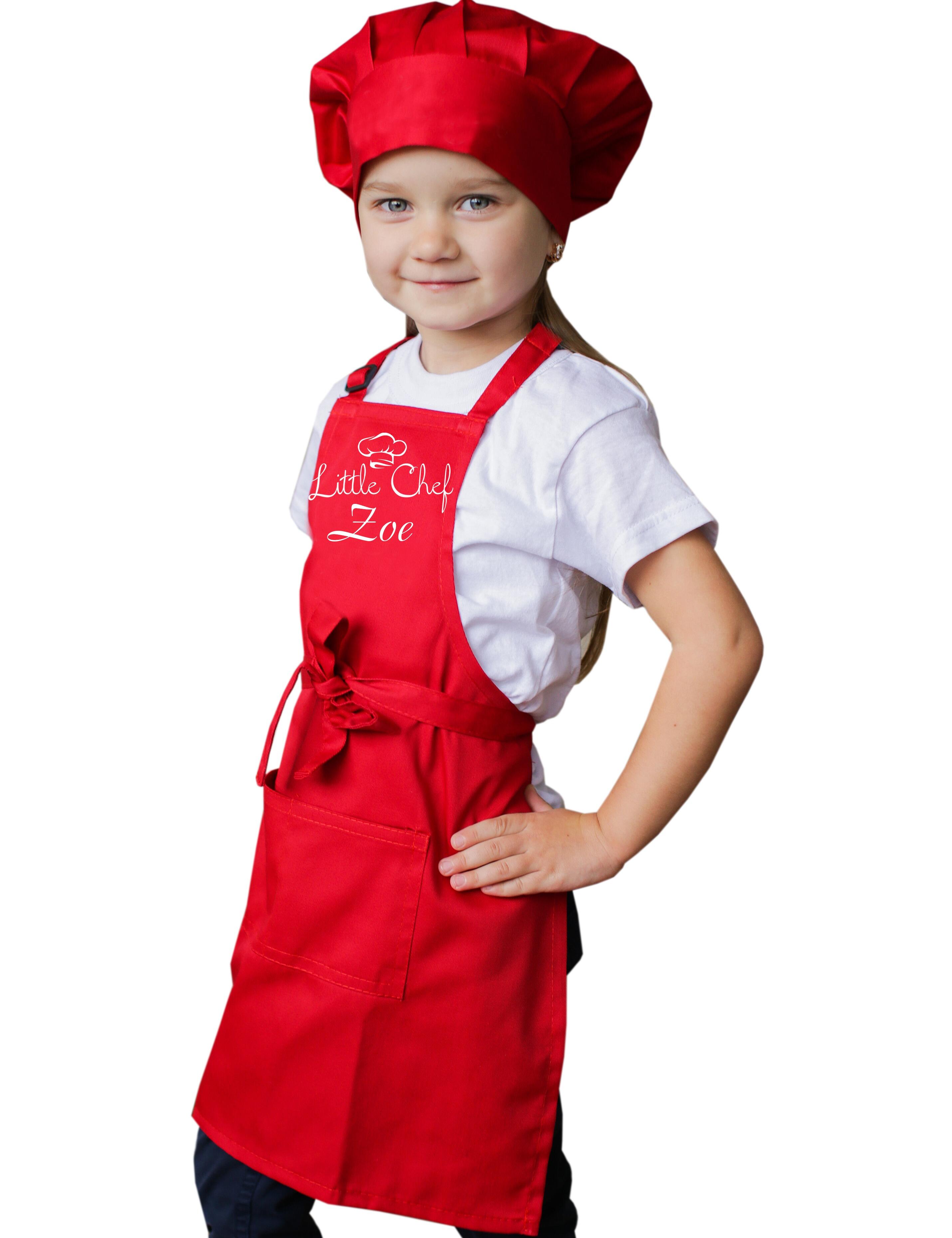 Personalised Little Chef Apron Red Printed