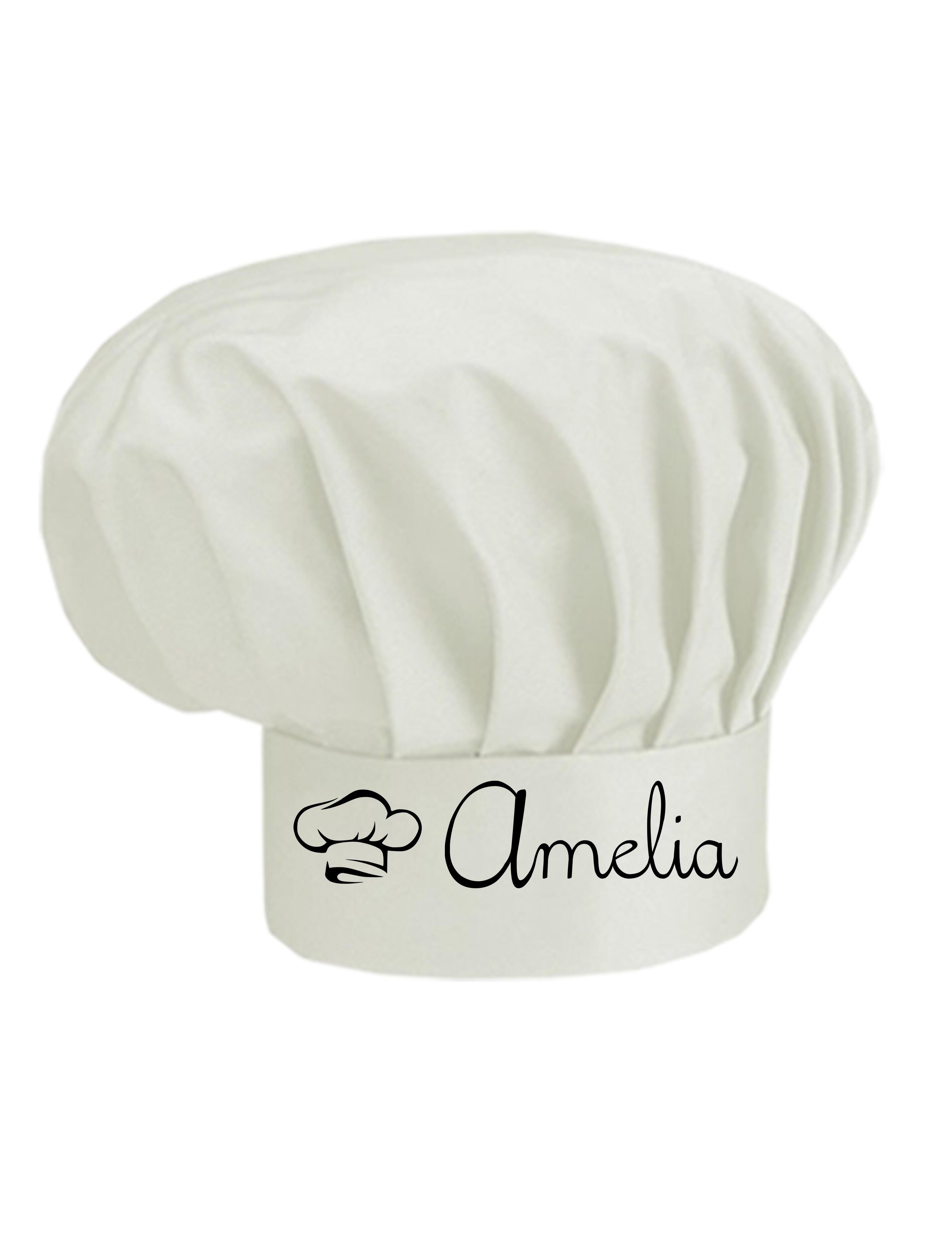 Personalised Little Chef Hat White with print
