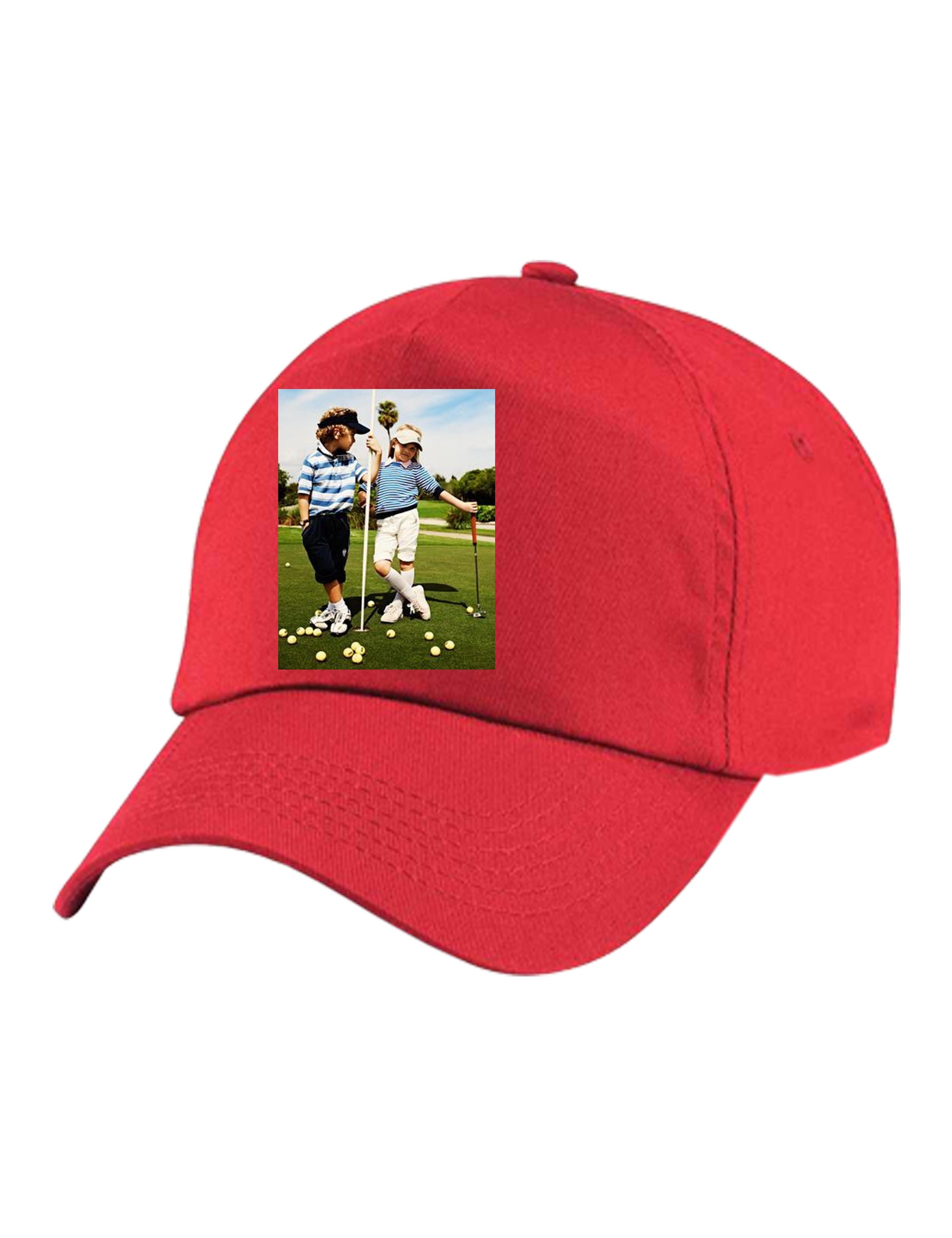 Personalised Photo Printed Baseball Cap Red