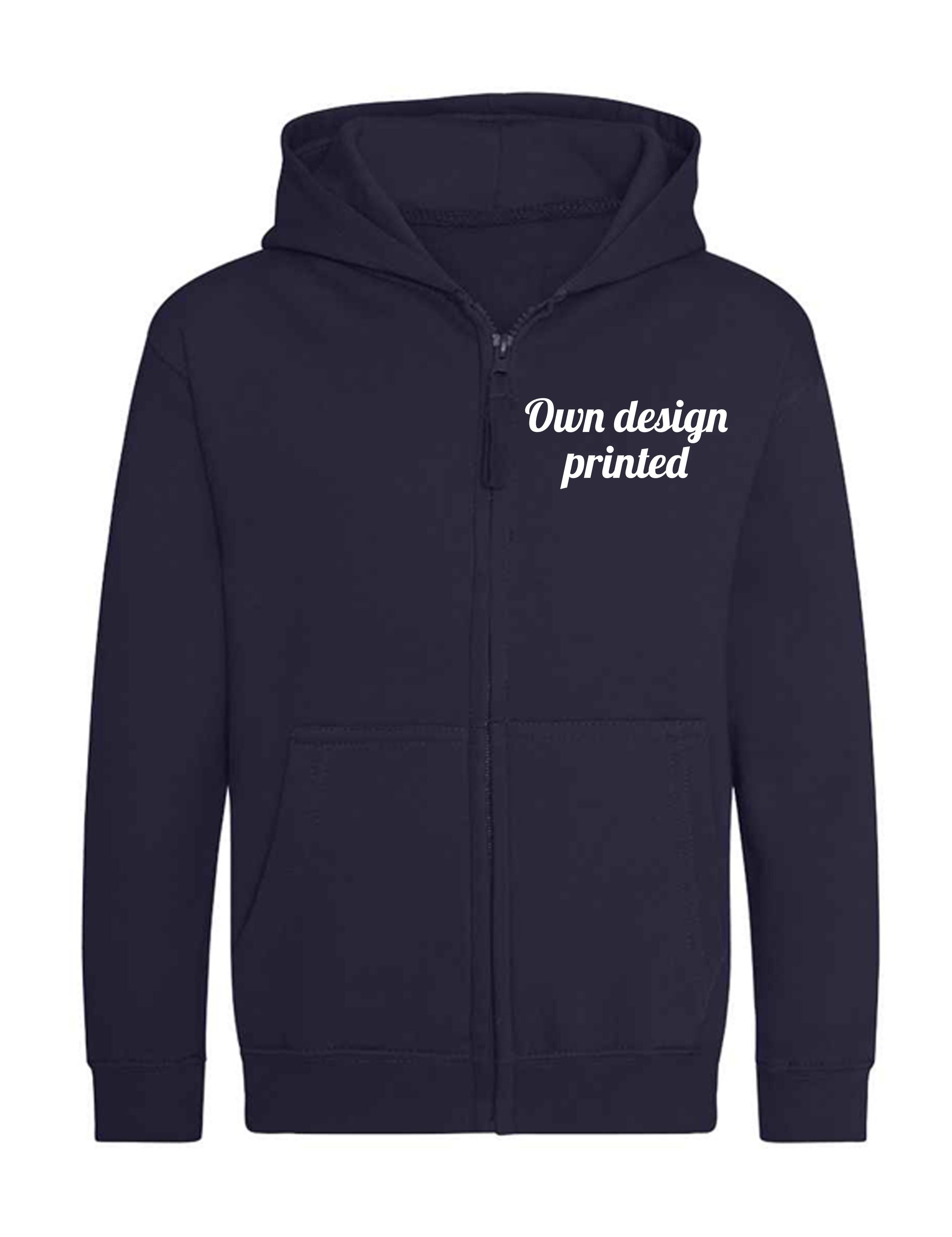 Personalised Kids Zipped Hoodie  Navy with print
