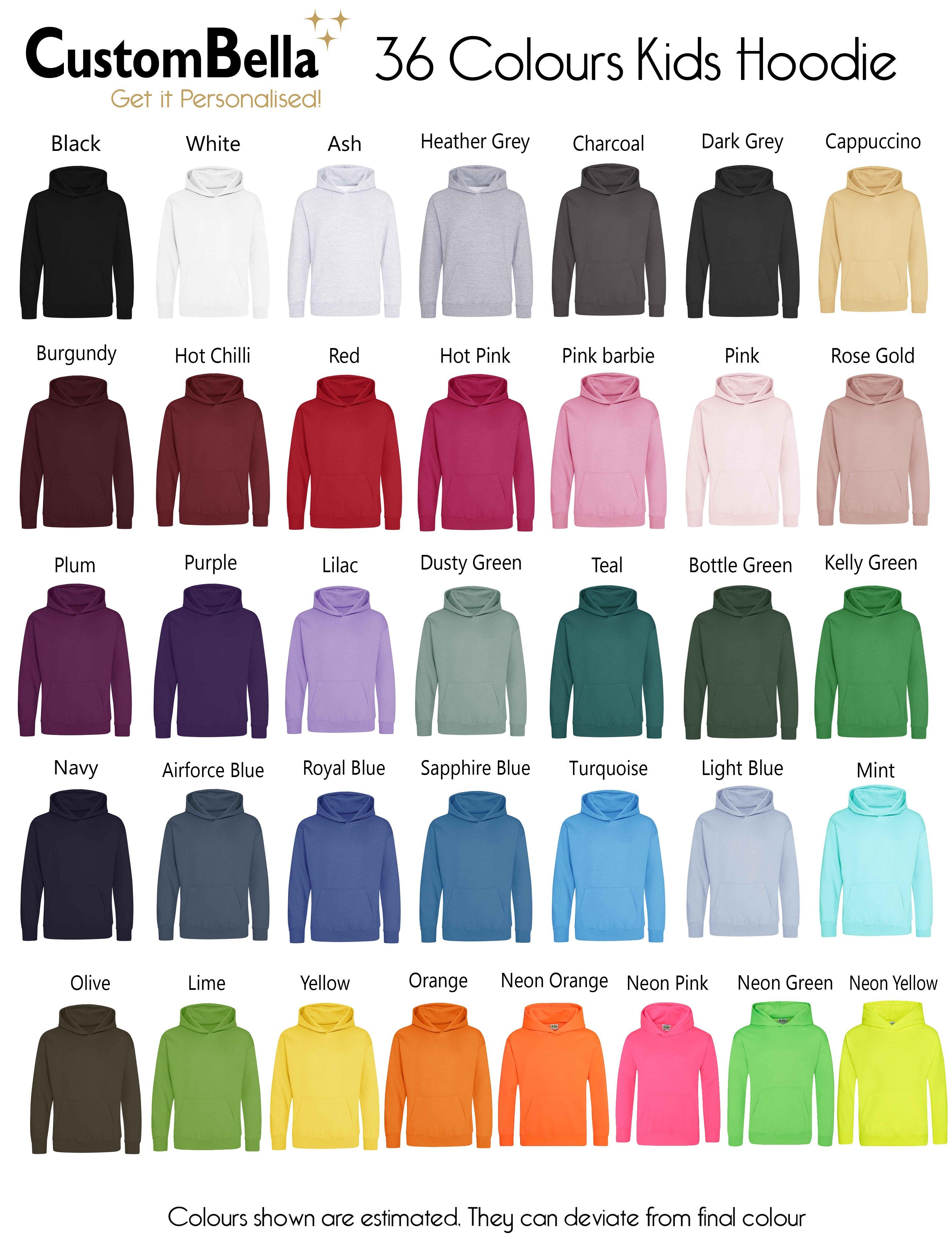 Printed Kids Hoodie Ash with logo or name