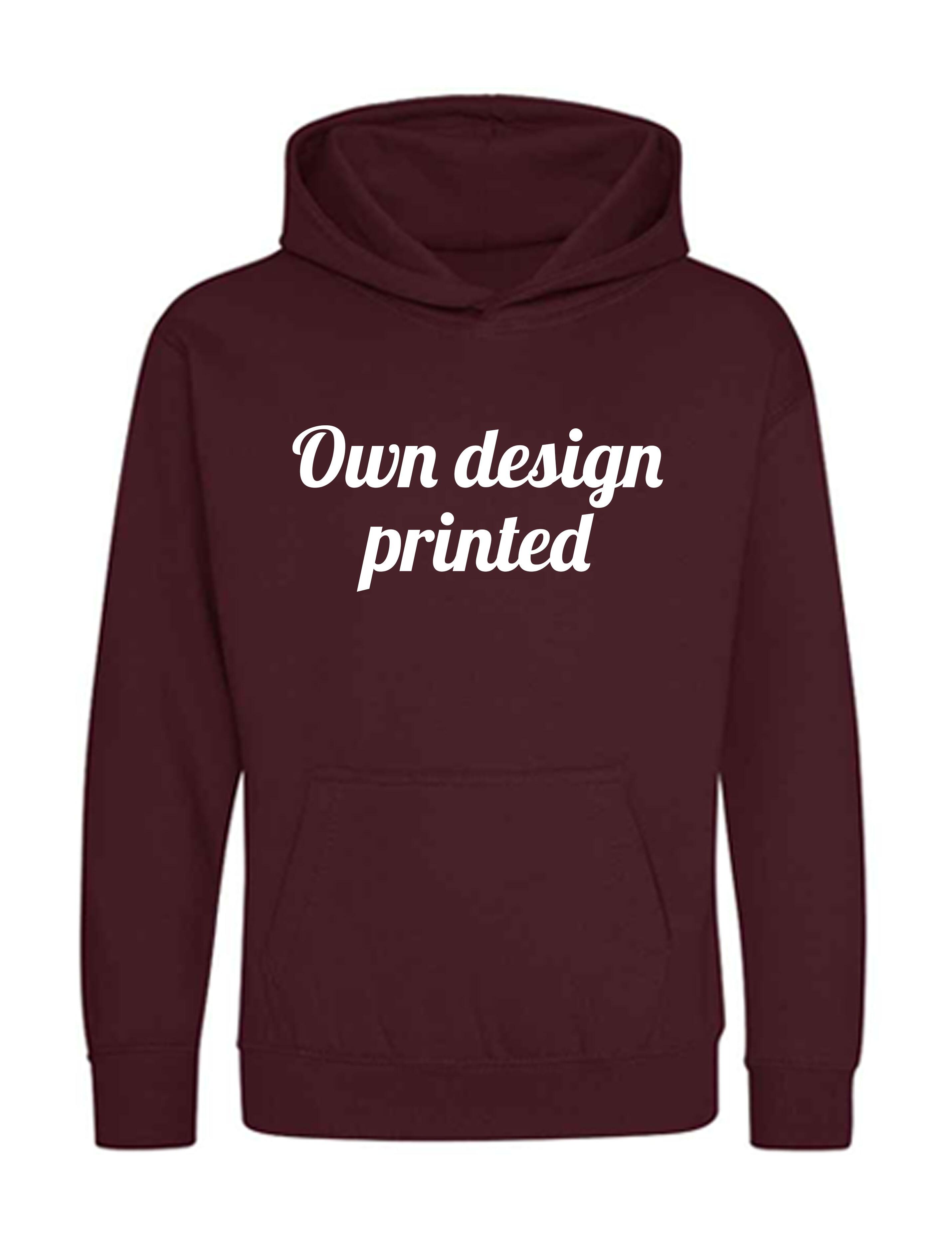 Personalised Kids Hoodie Burgundy with print