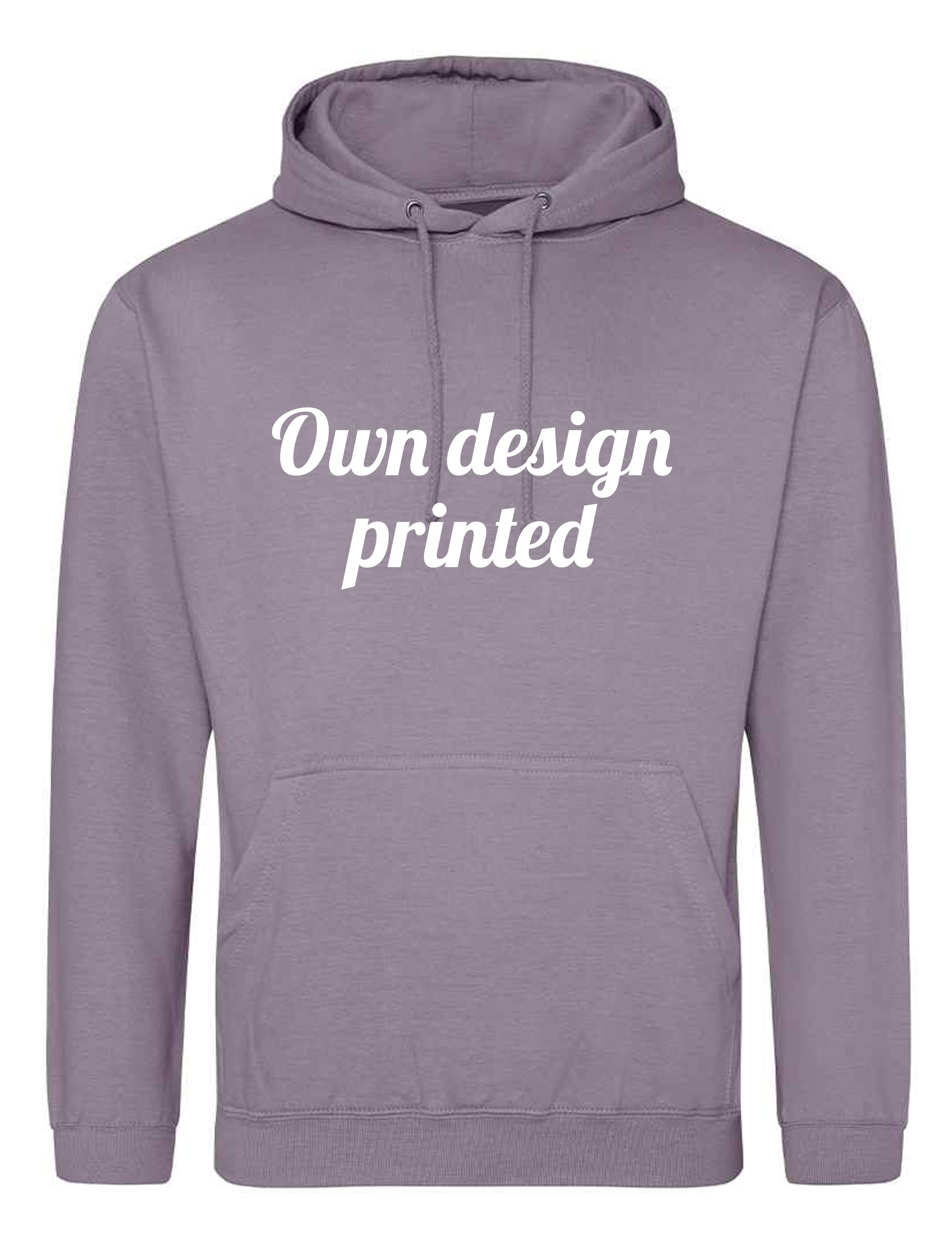 Personalised Unisex Hoodie Dusty Lilac with print