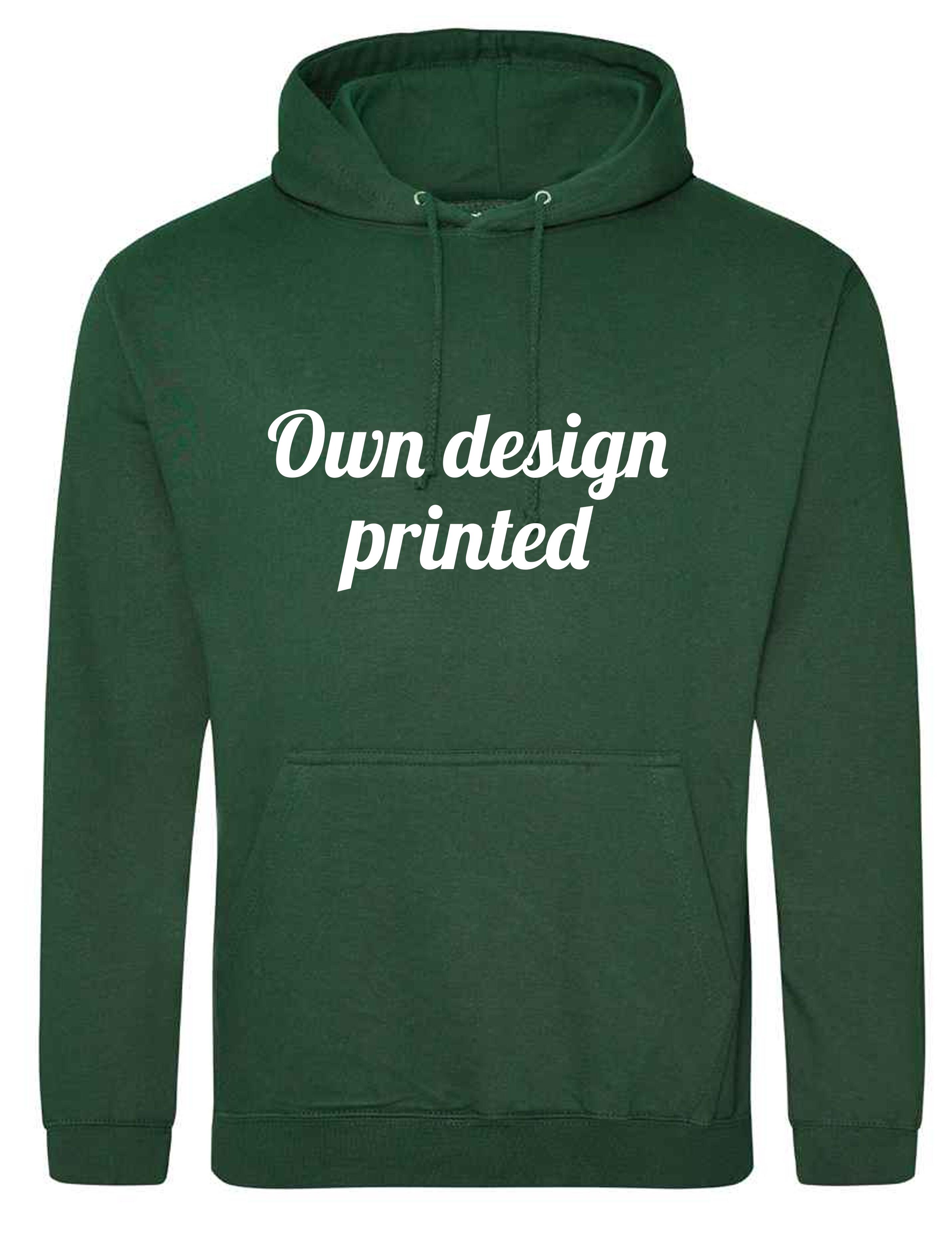 Personalised Unisex Hoodie Bottle Green with print
