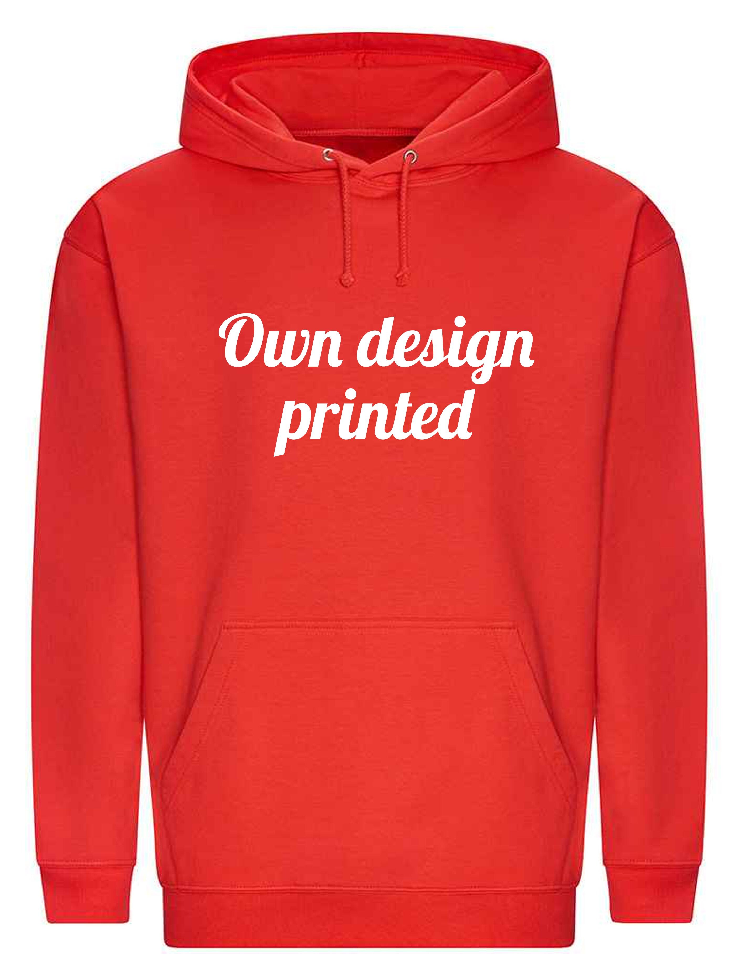 Personalised Unisex Hoodie Red Soft with print
