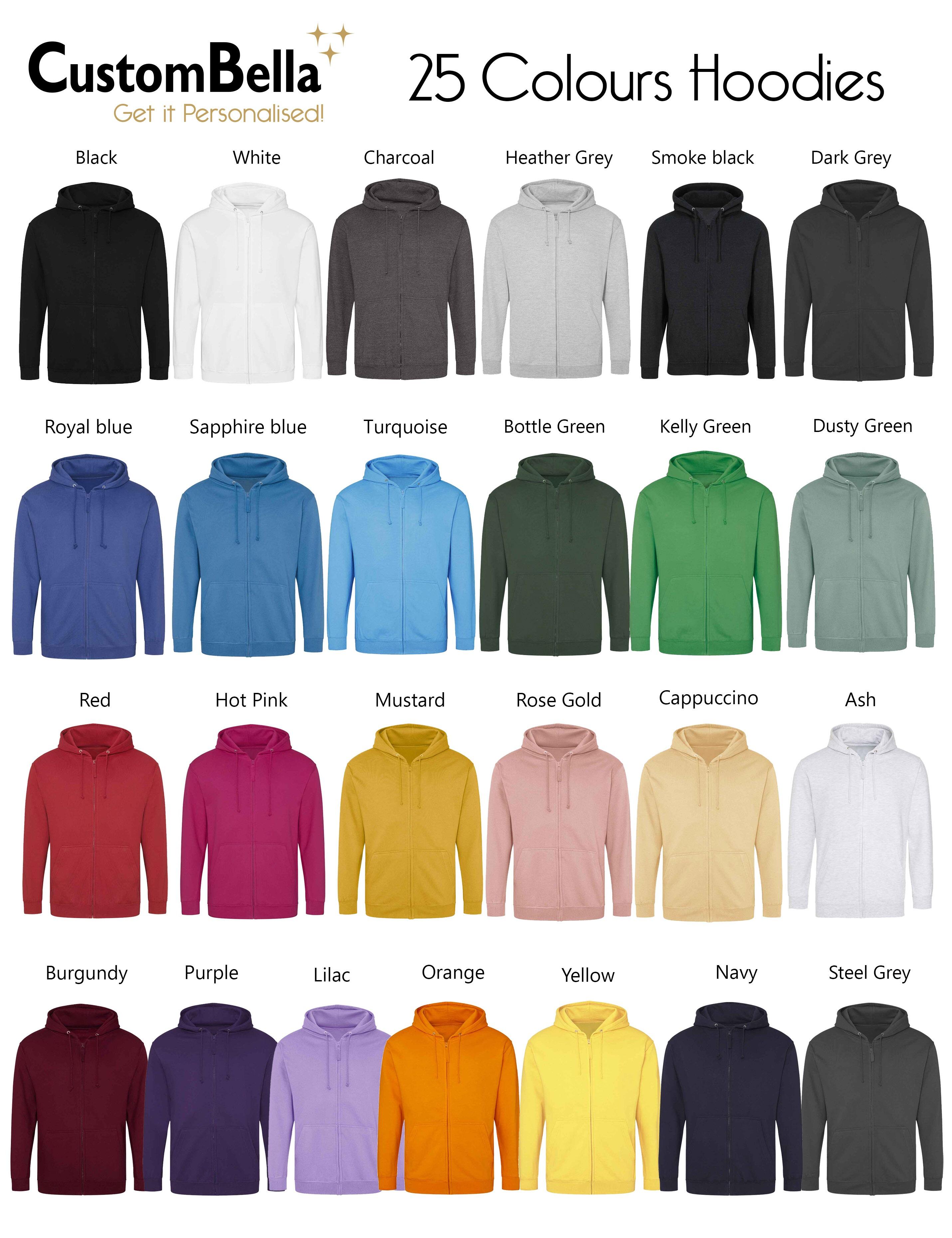 Custom Printed Hoodie with zip charcoal