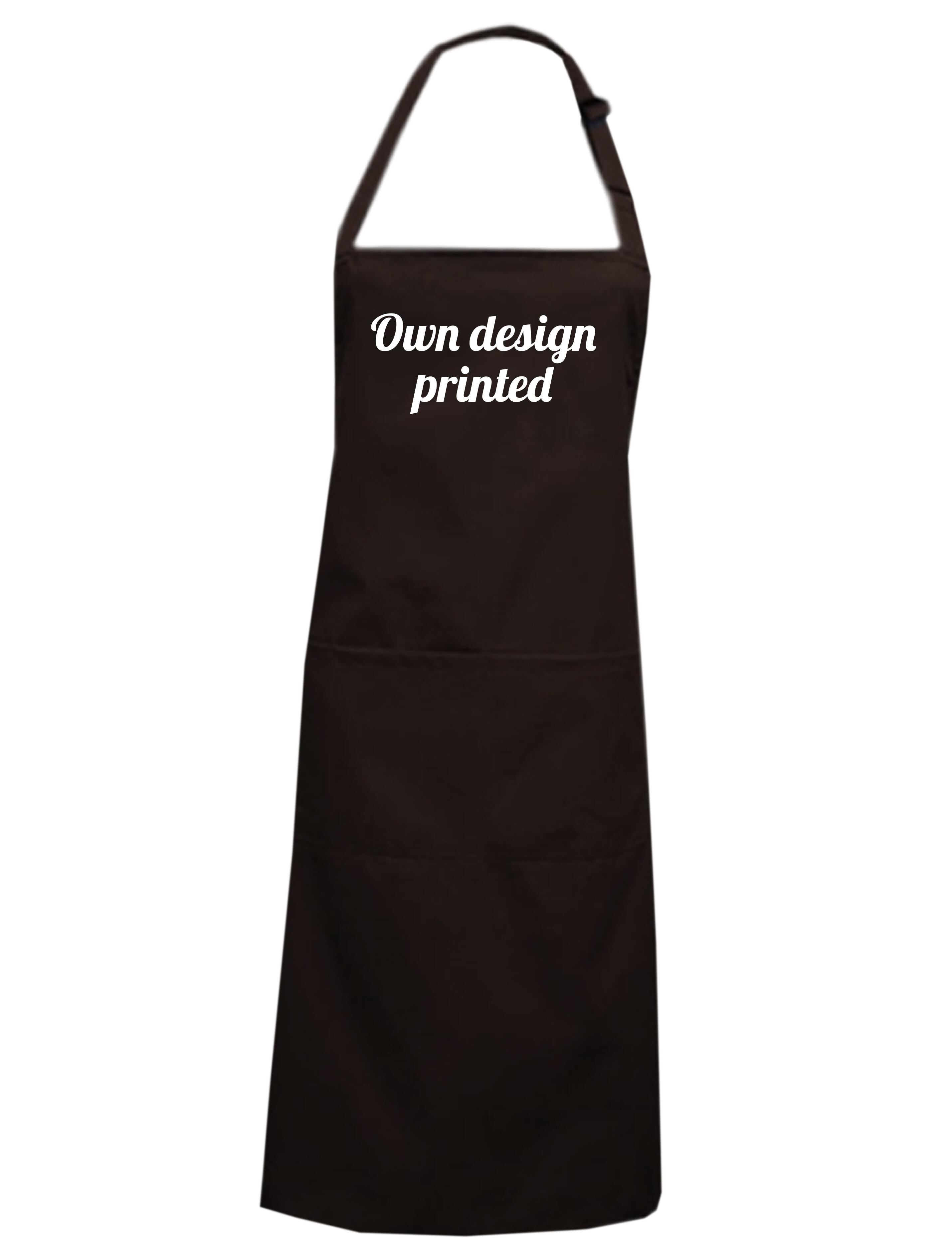 Personalised Printed Apron with pockets brown with logo