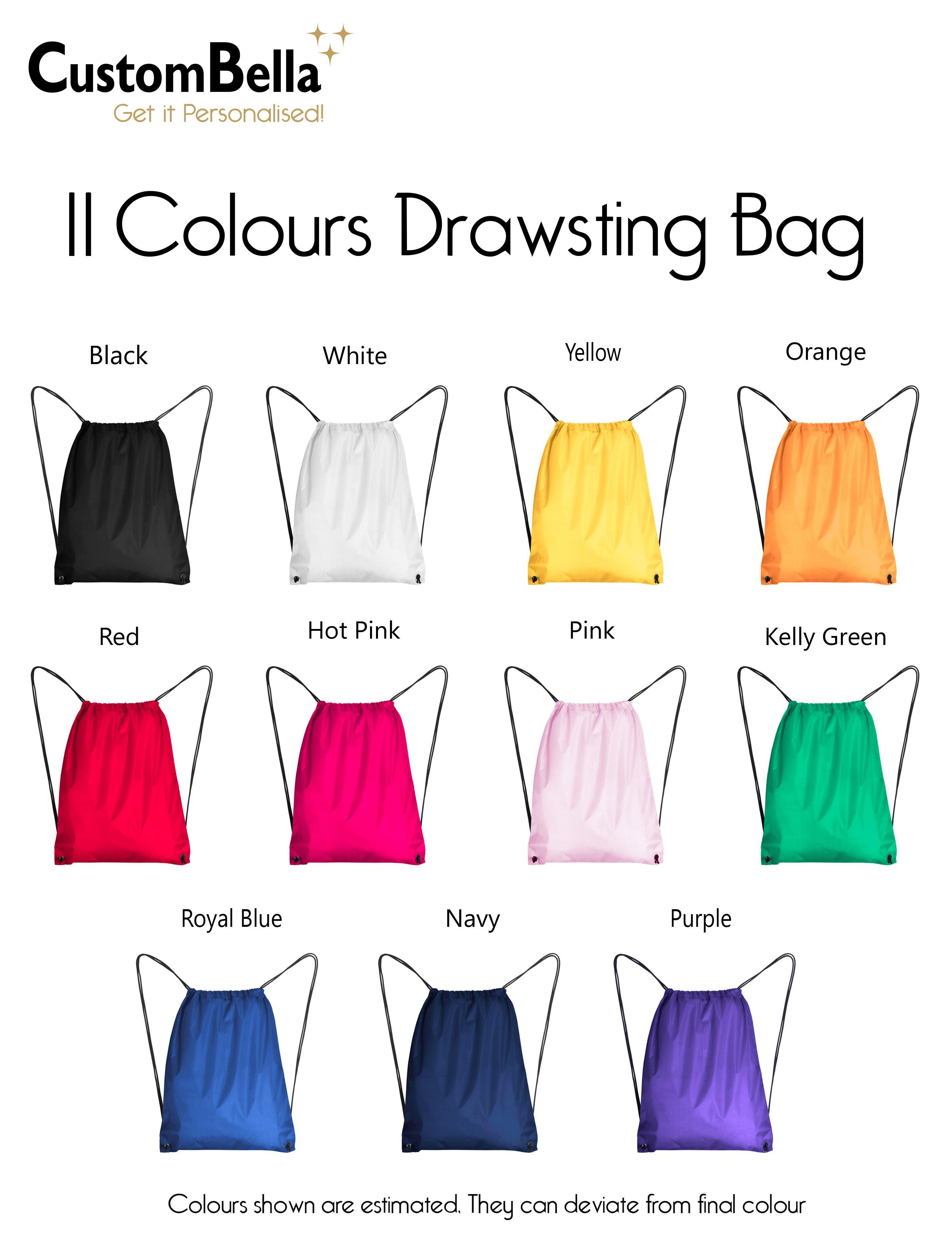 Custom Gym & swim sack black with print