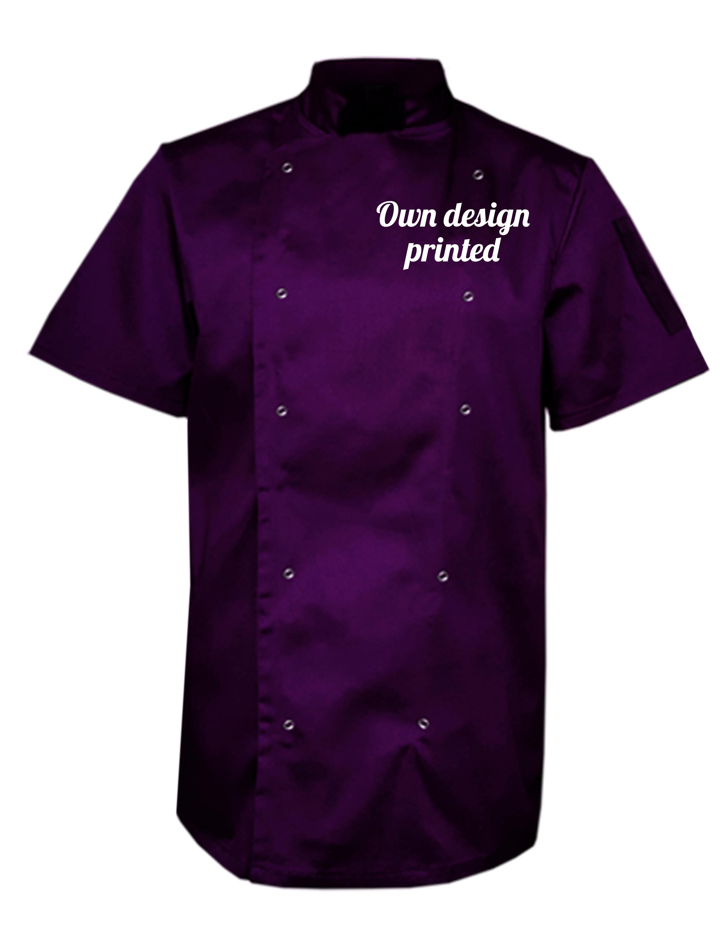 Gekleurde Chefs Jacket Halve Mouw Unisex - Professionele Koksjas Met Drukknoppen