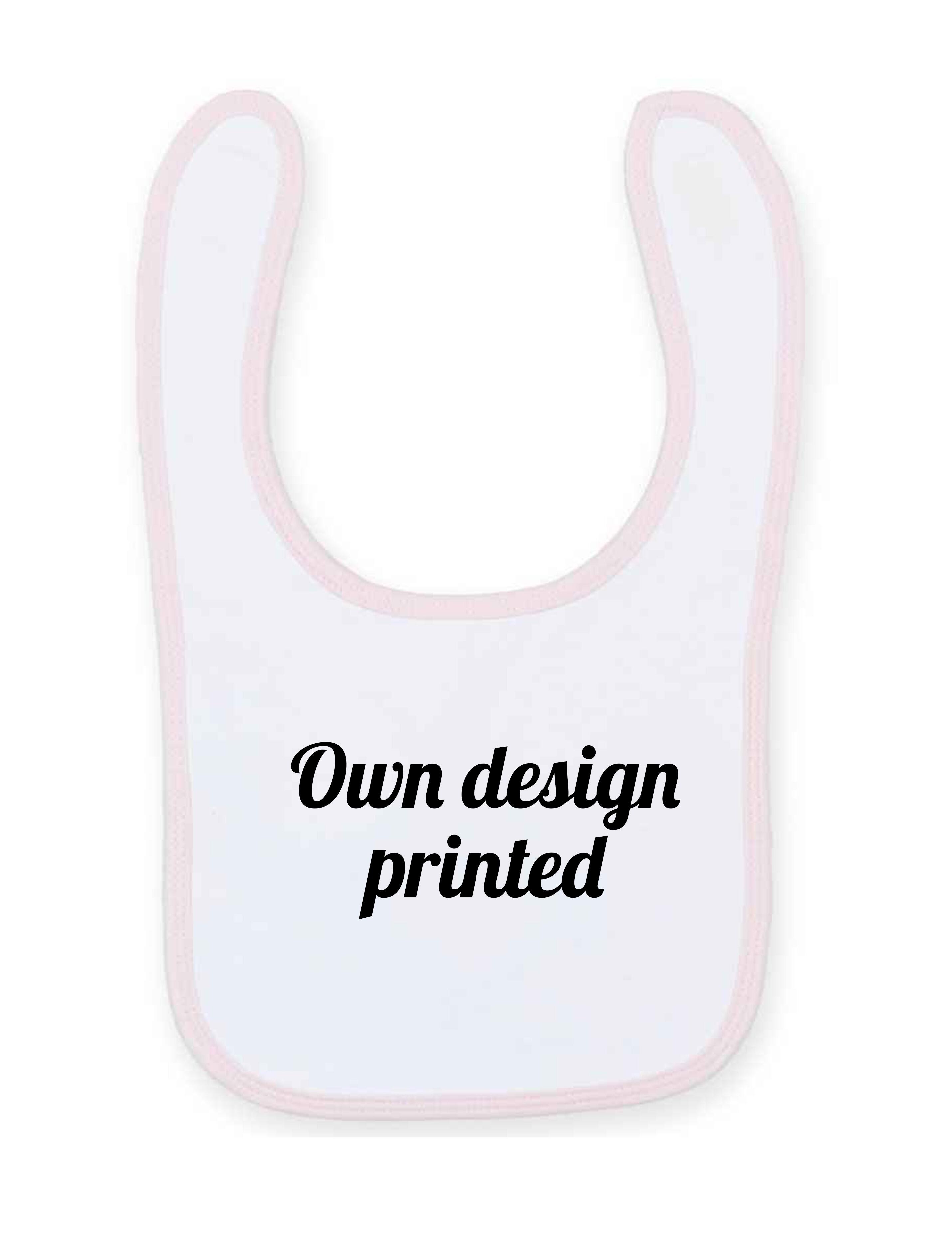 Personalised Babies Bib White/Pink with Print