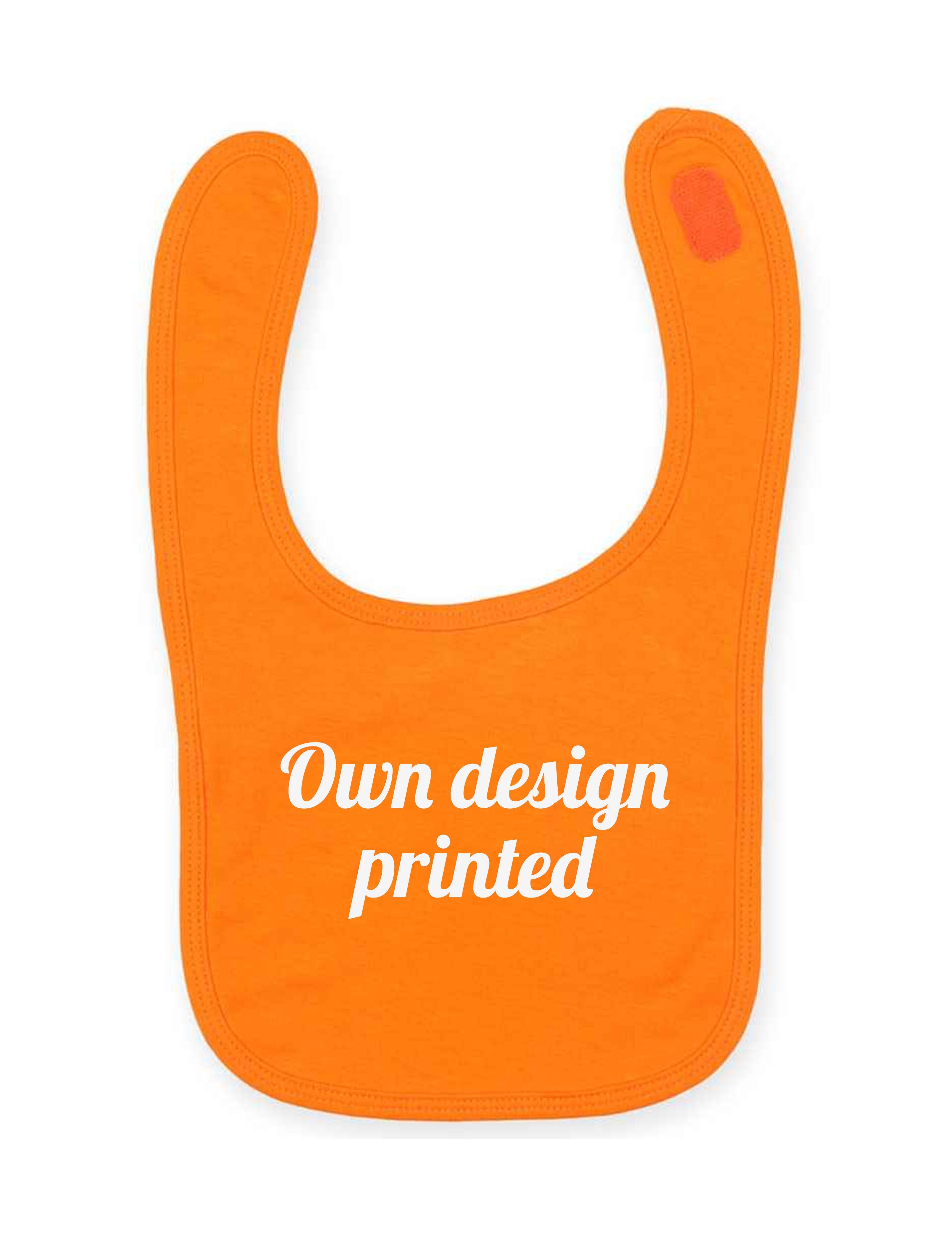 Personalised Babies Bib Orange with Print