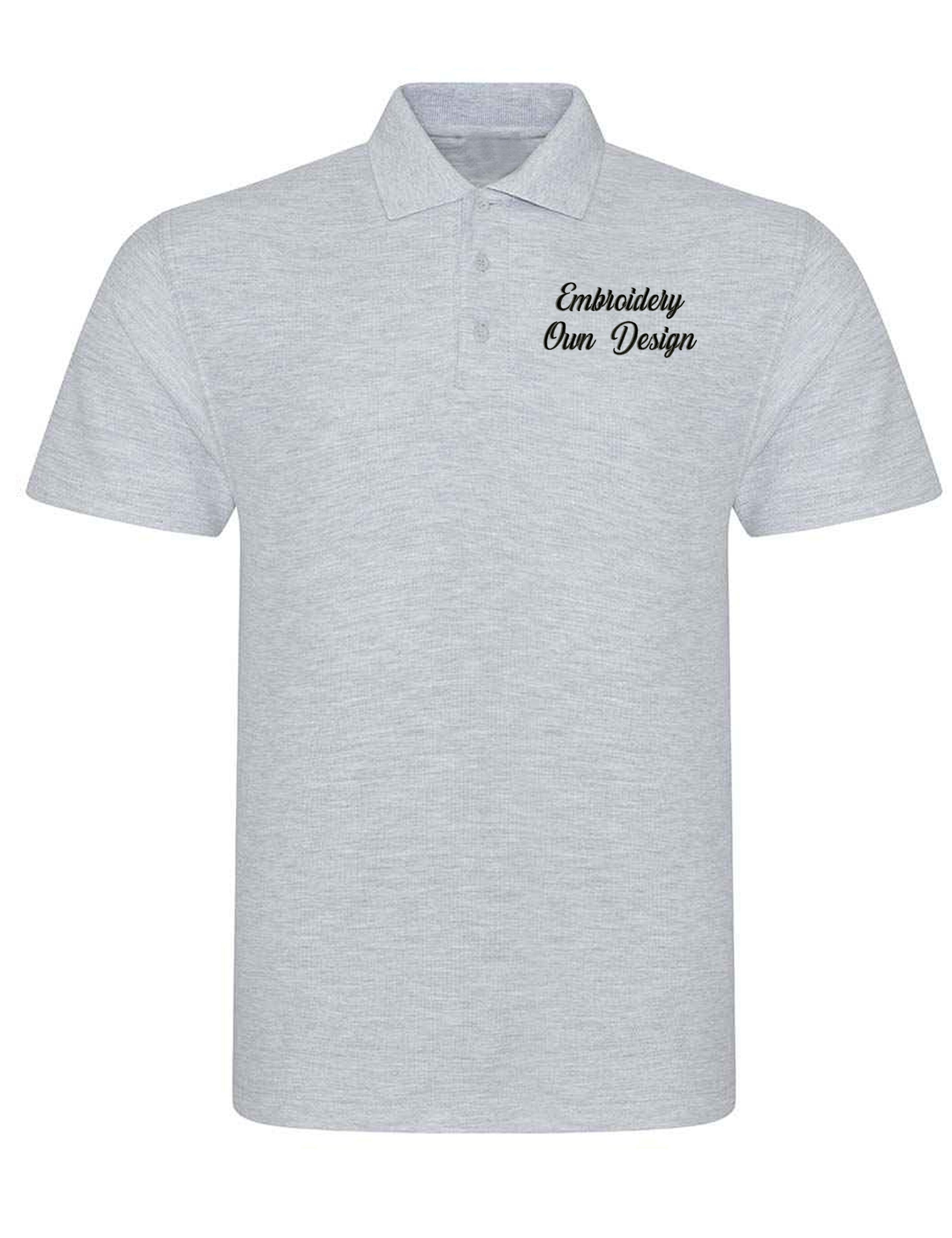 Personalised Plus Size Polo Shirt with embroidery heather grey