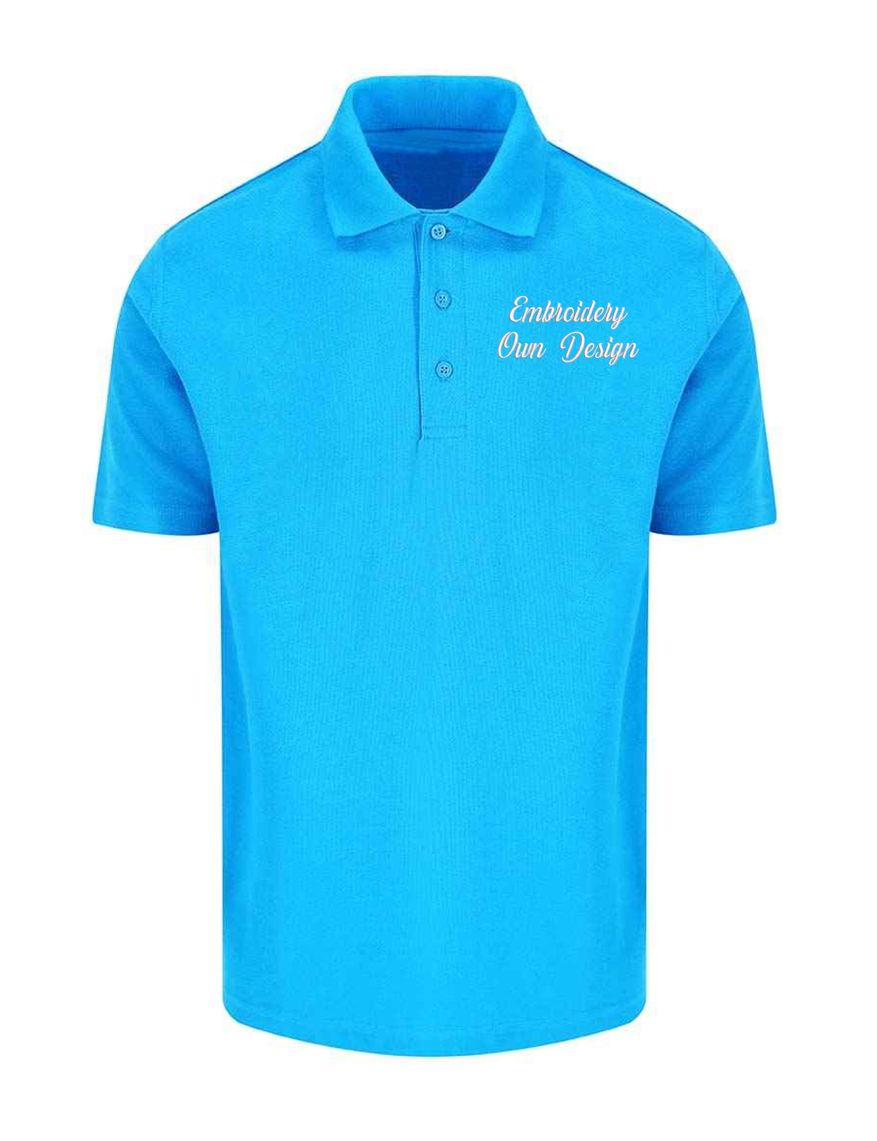 Personalised Plus Size Polo Shirt with embroidery turquoise