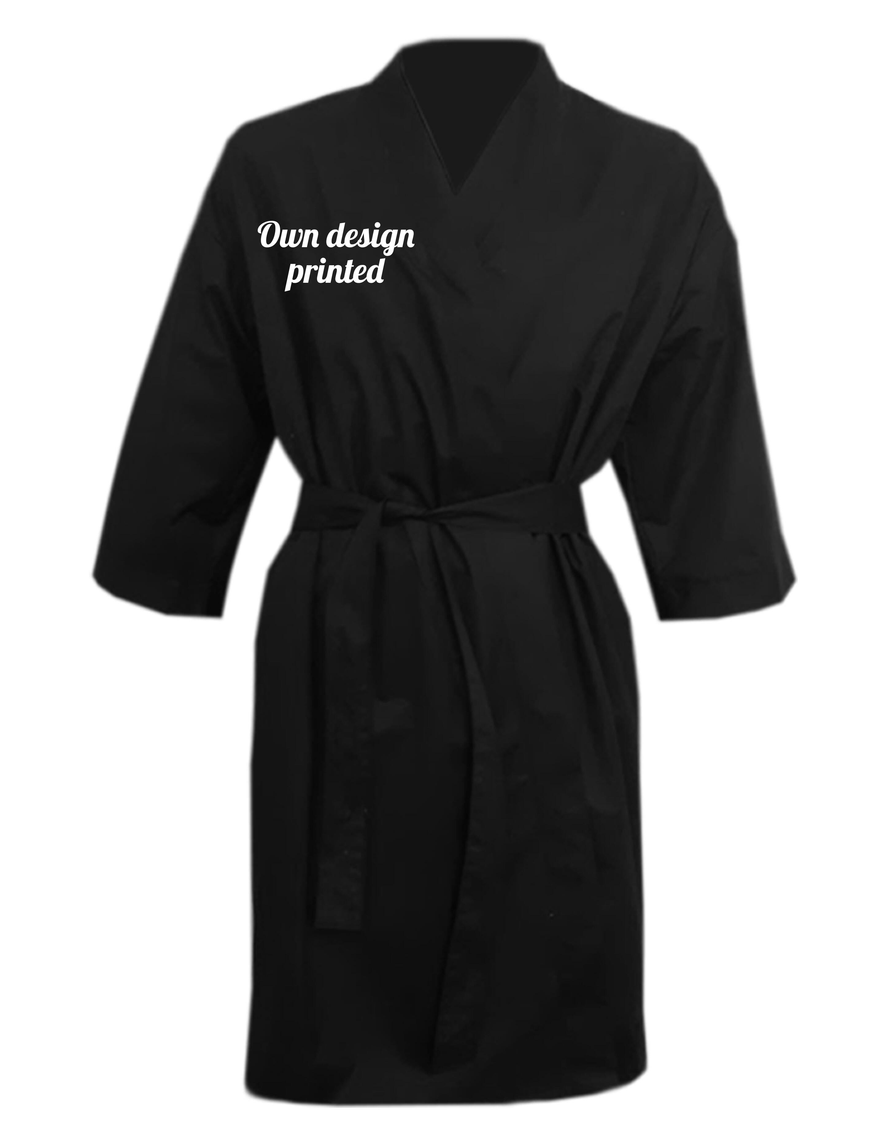 Personalised waterproof Hairdressing kimono gown black Printed