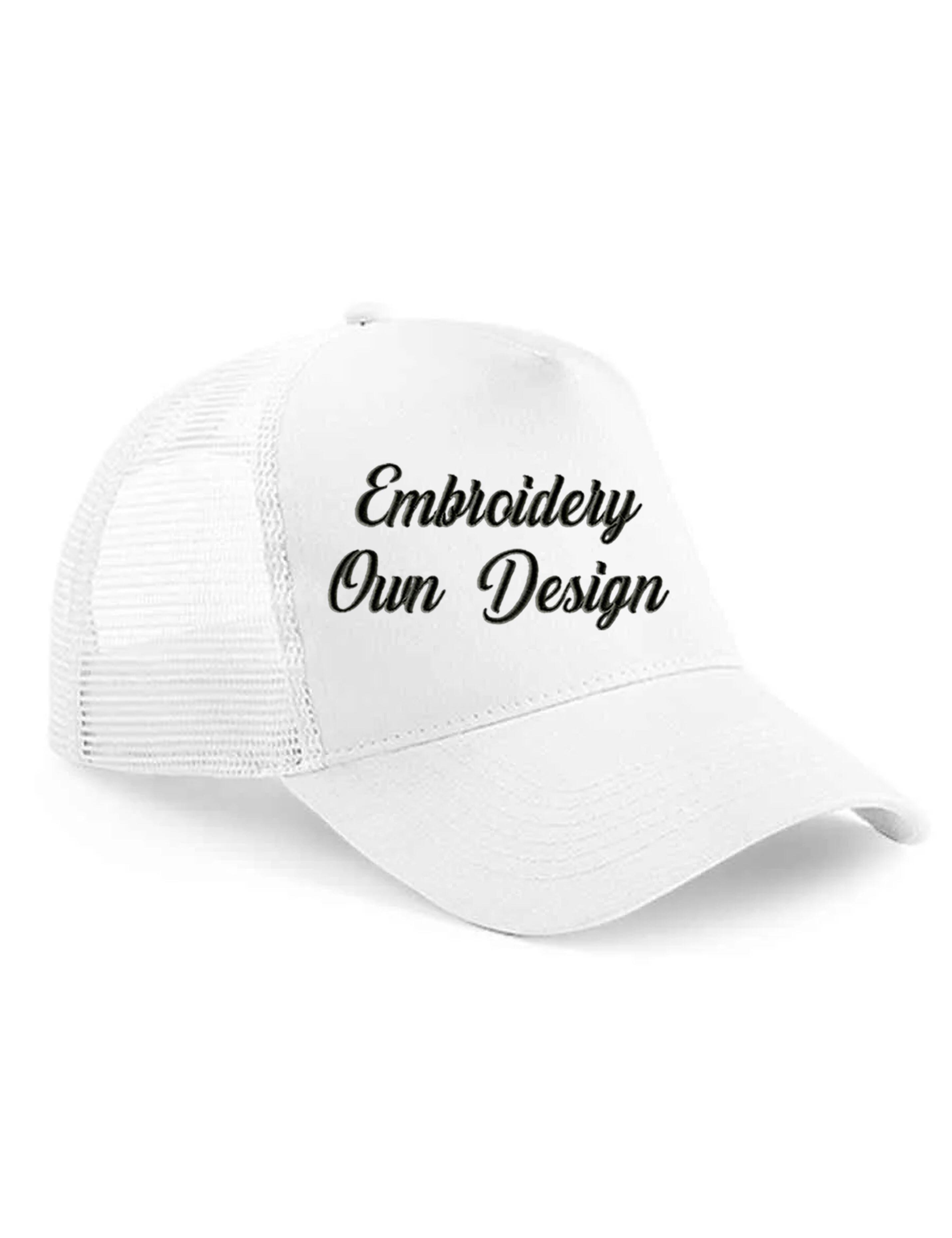 Personalised Embroidered Snapback Trucker Cap White