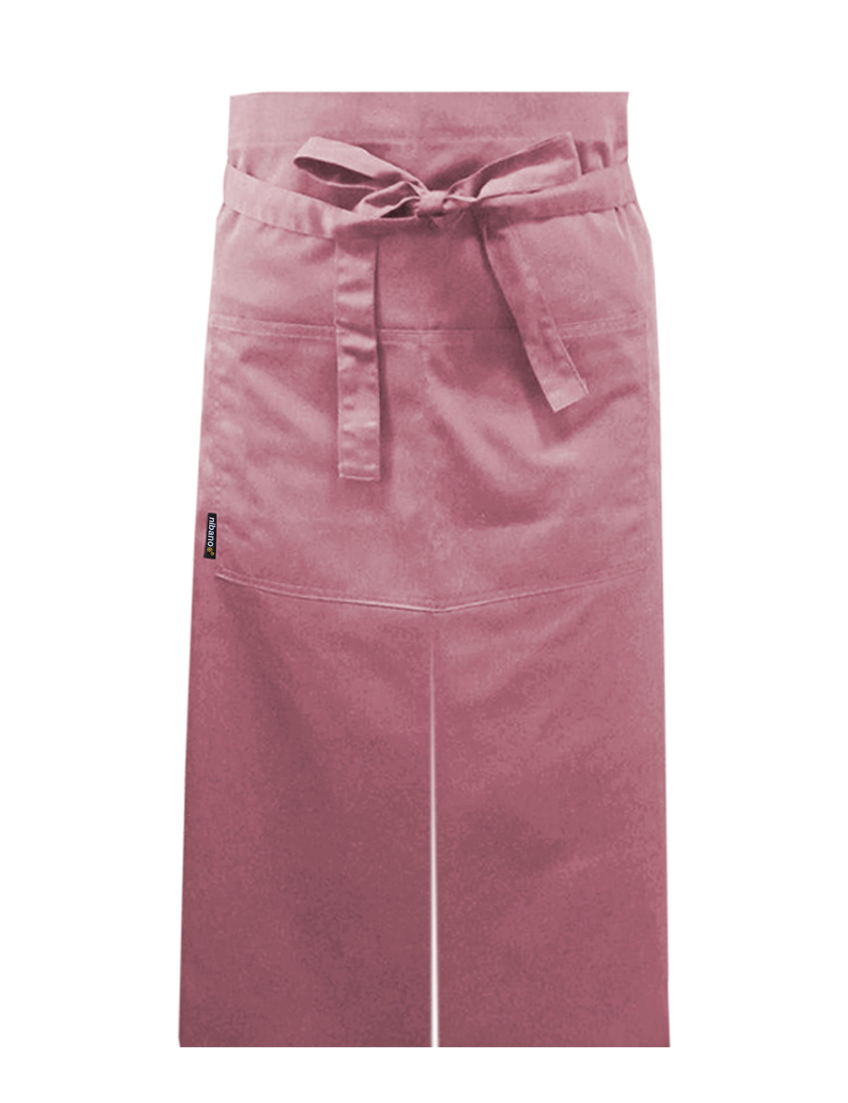 Nibano long waist apron with split rose gold