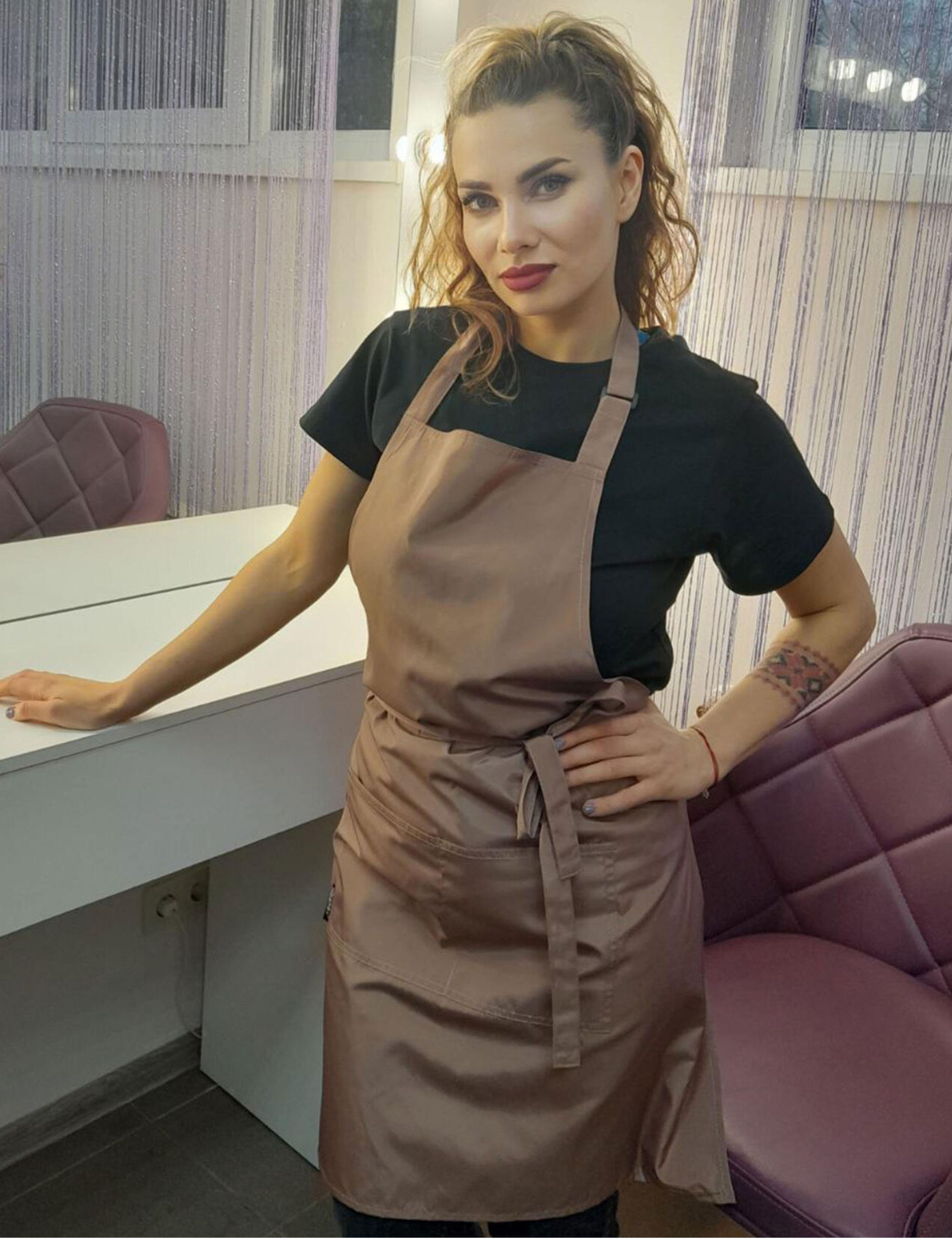 Adjustable waterproof hairdressing apron coffee
