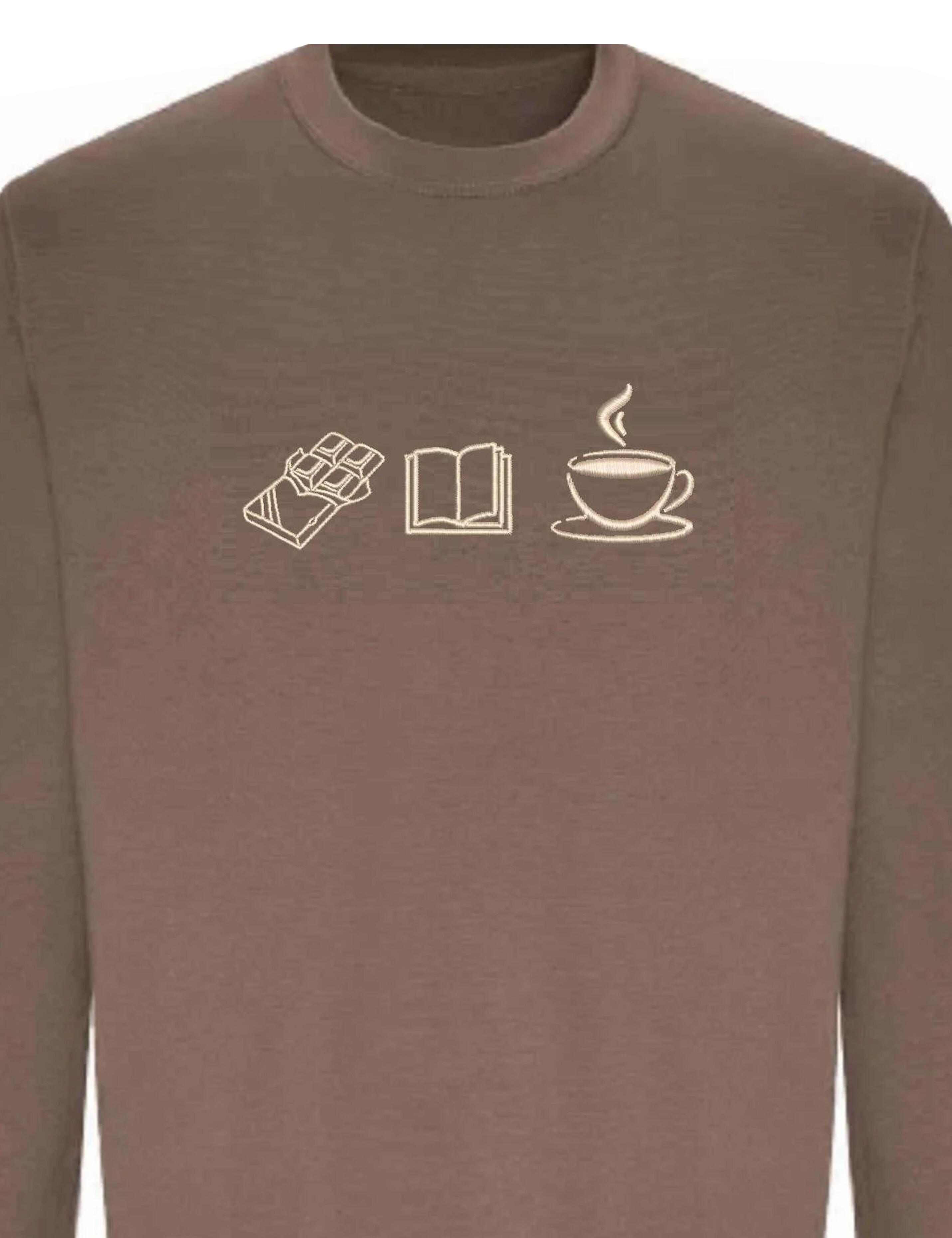 Personalised Embroidered Coffee Break design Jumper Mocha