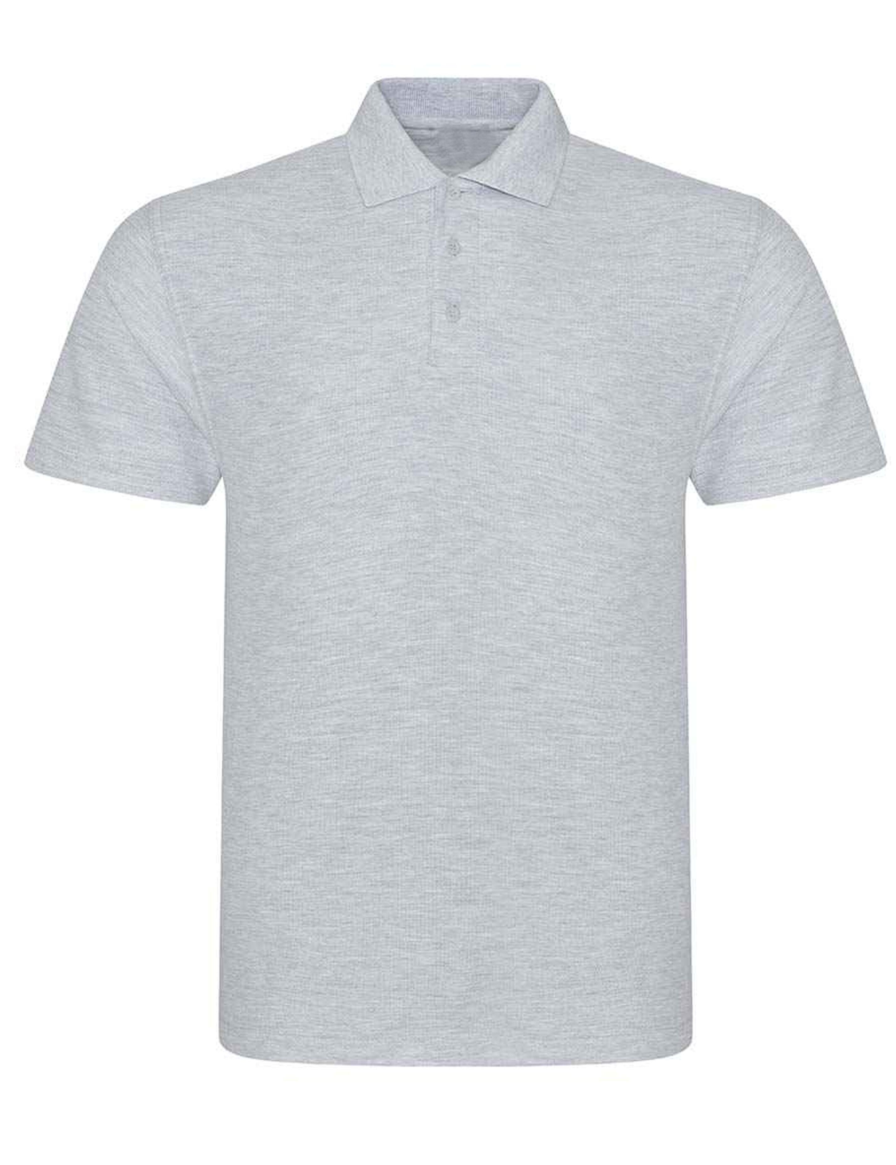 Heather Grey polycotton polo shirt plain or custom printed