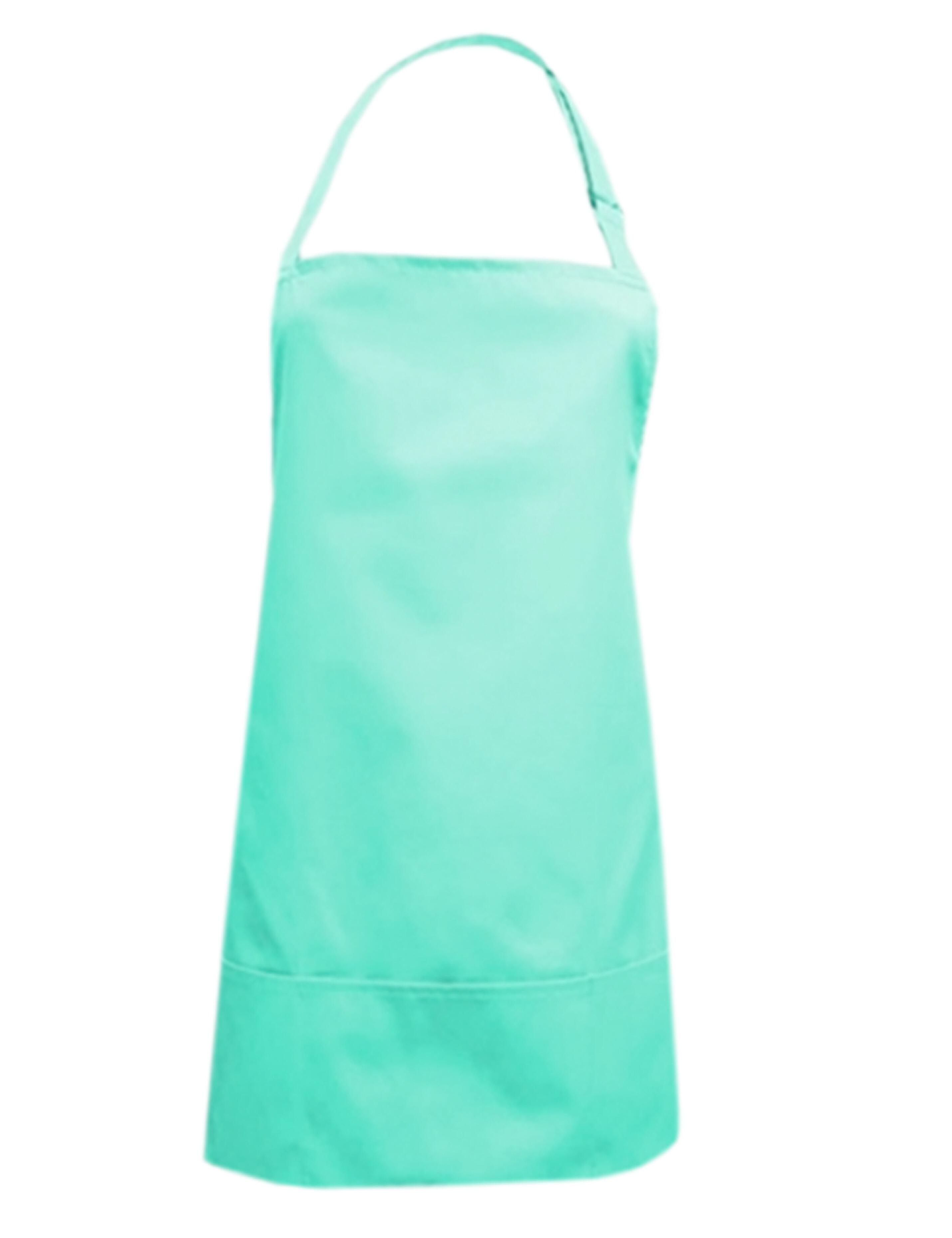 Stylish Mint bib apron short length with personalized branding option