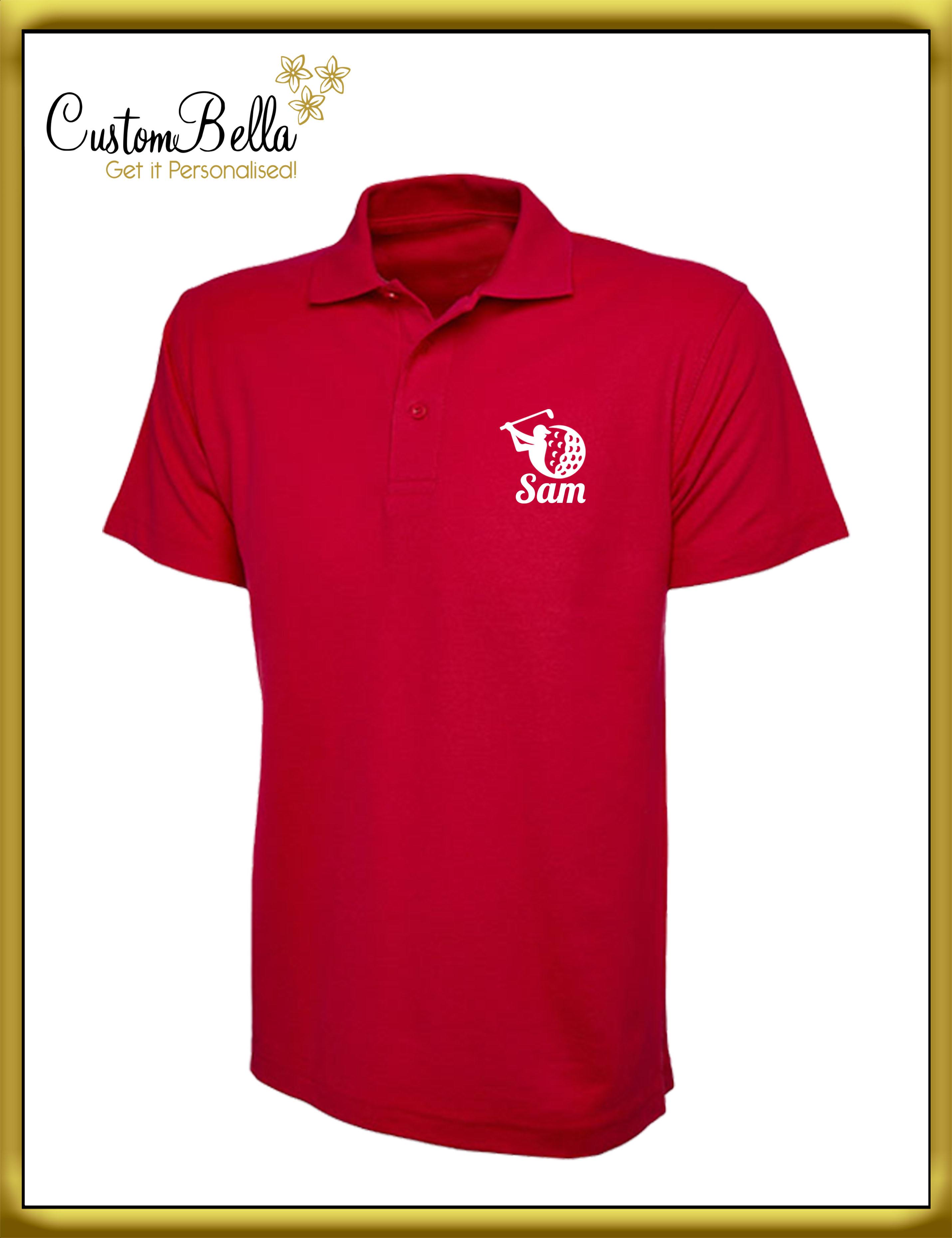 Printed Polo shirt short sleeve UK red