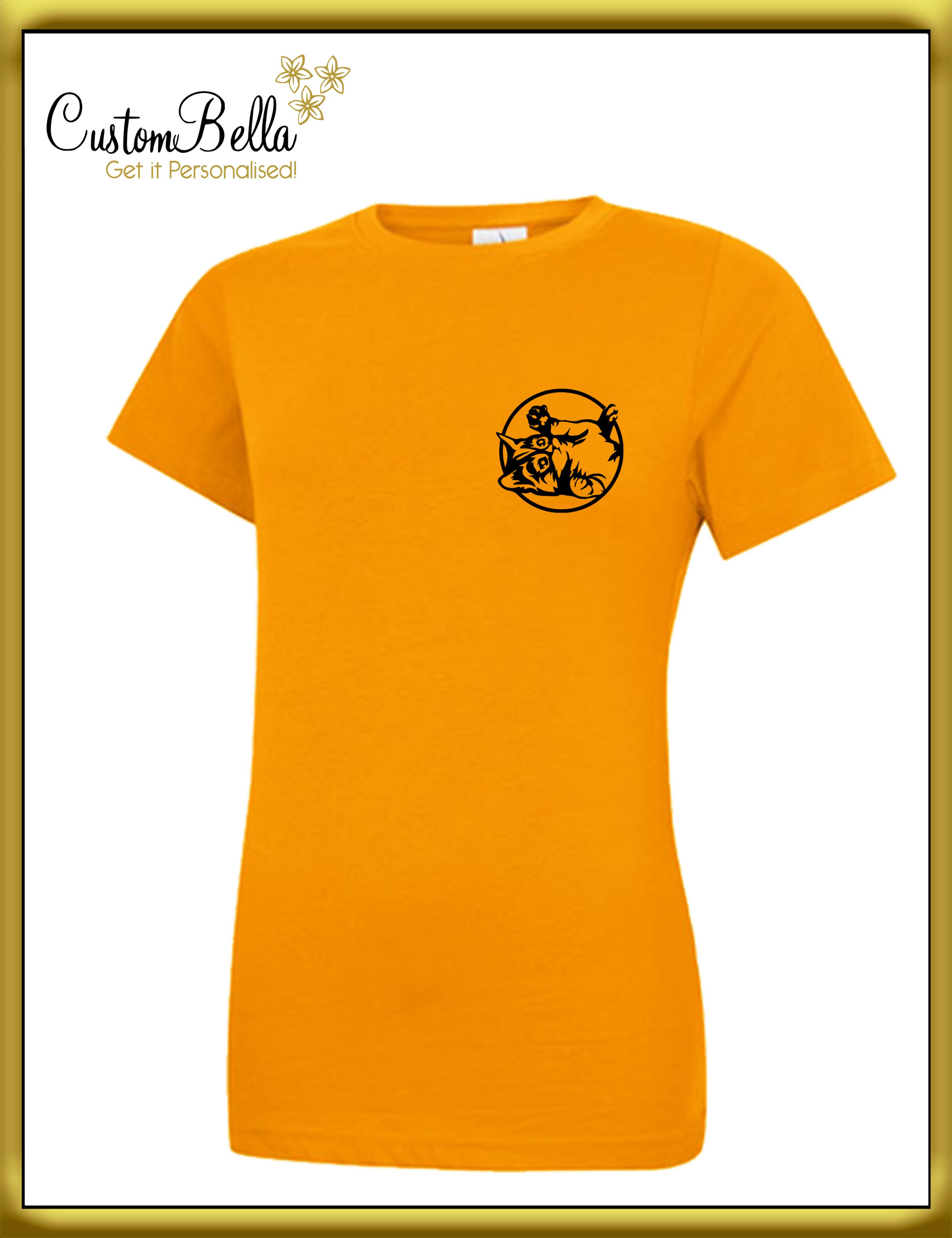 Embroidered Women's T-shirt orange