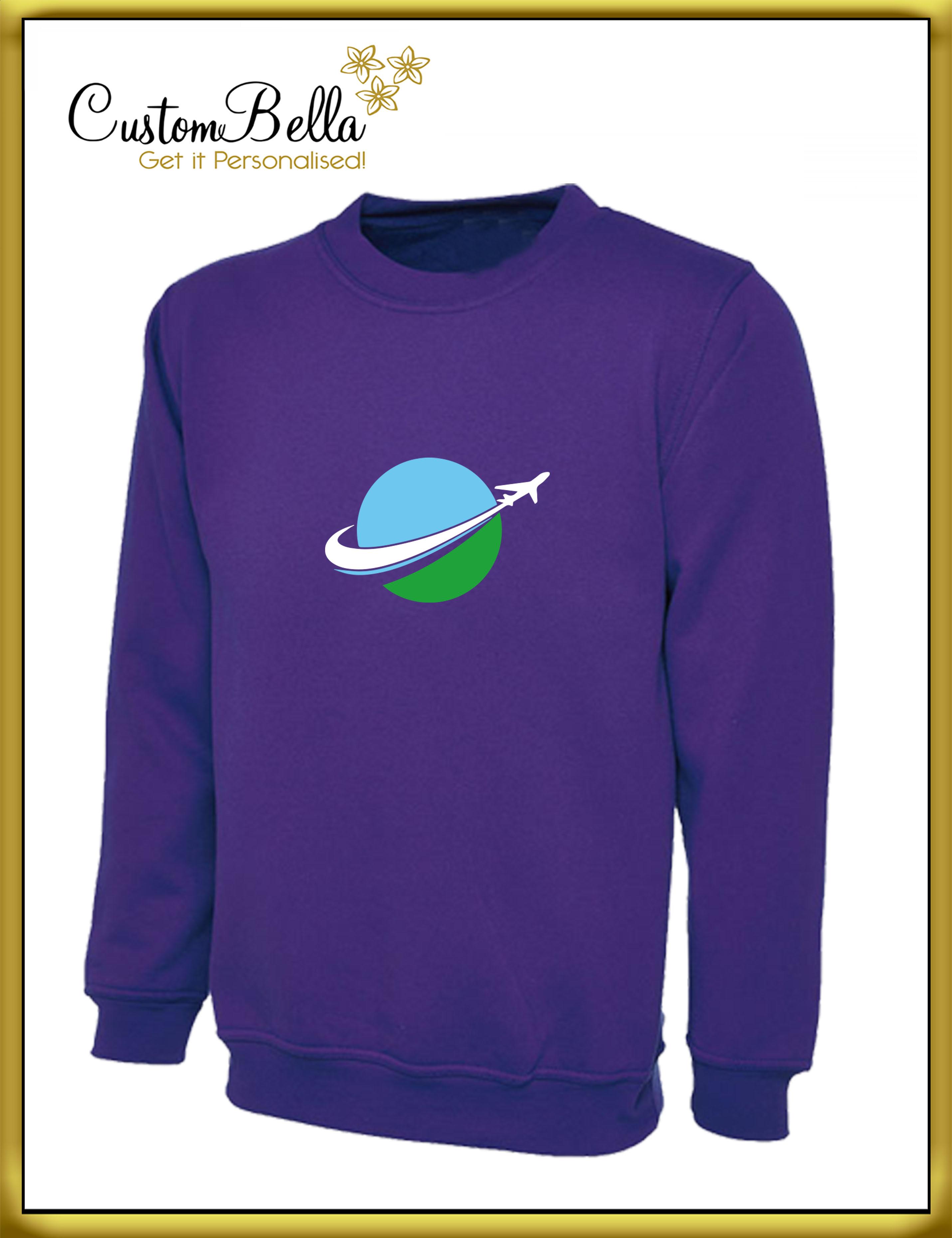 Personalised jumper printed UK purple