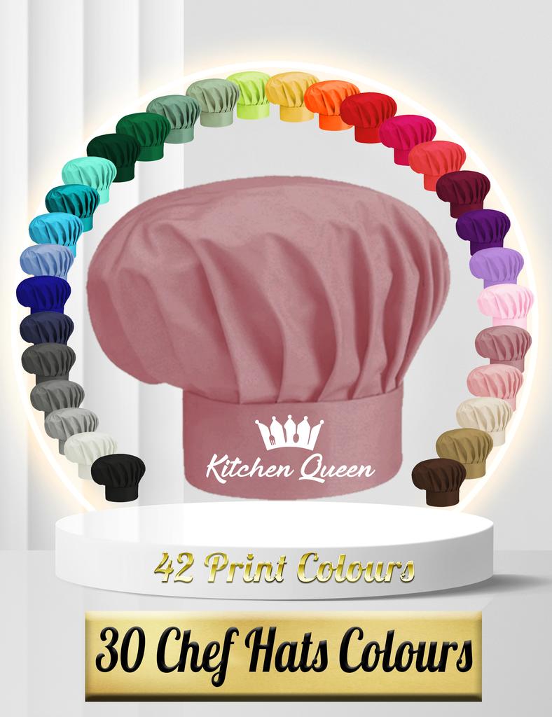 Personalised chef hats in 30 colours