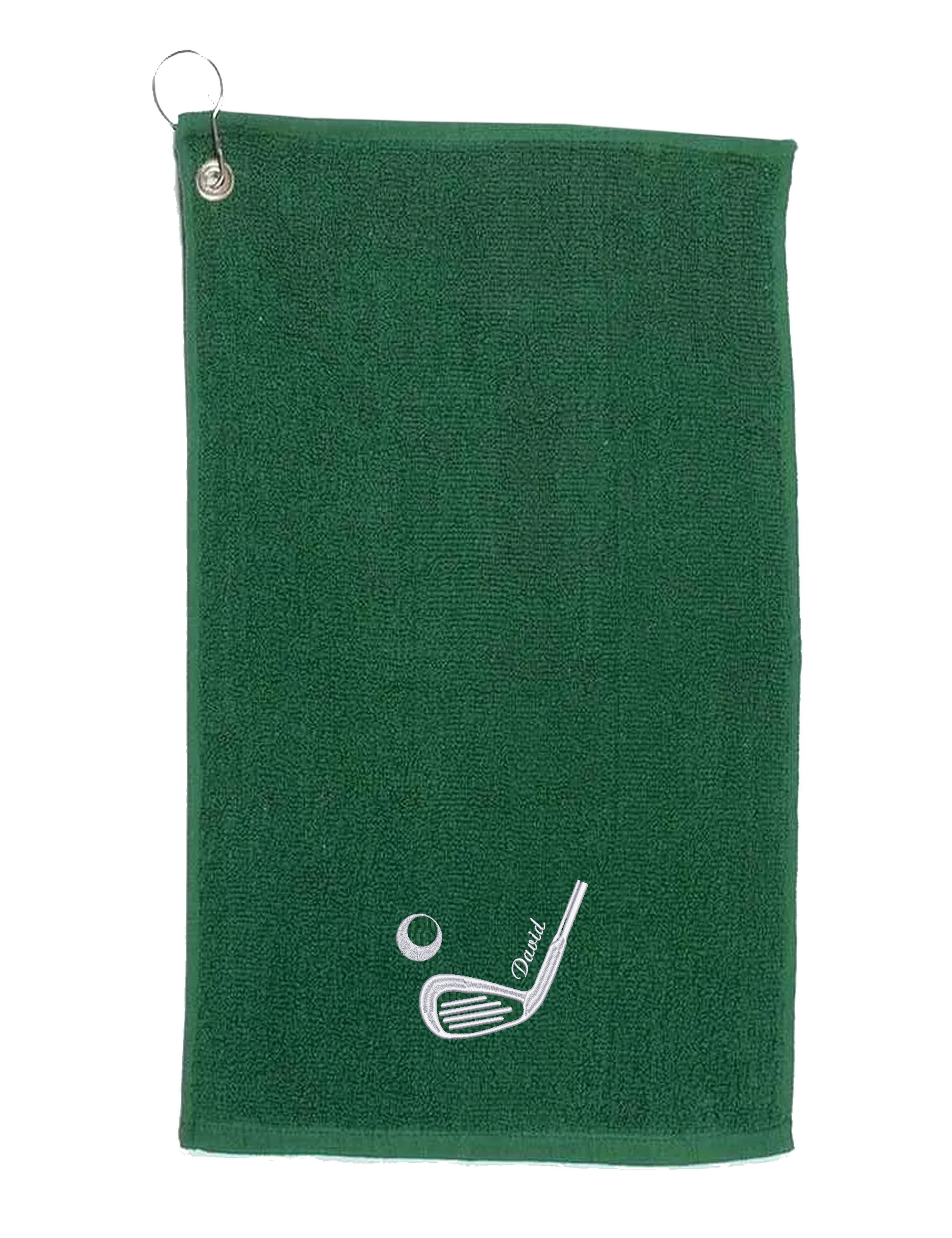 Golf Club Design Cotton Golf Towel Bottle Green