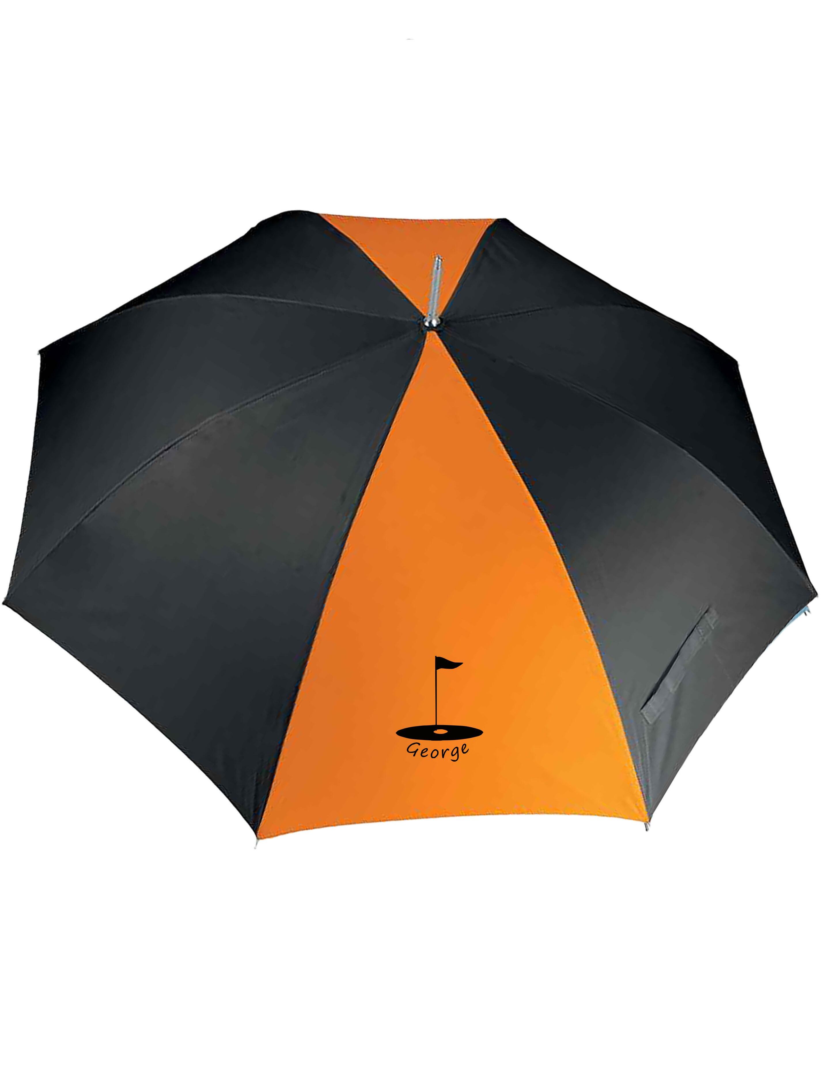 Golf Flag Design XX-Large Golf Umbrella Black/Orange