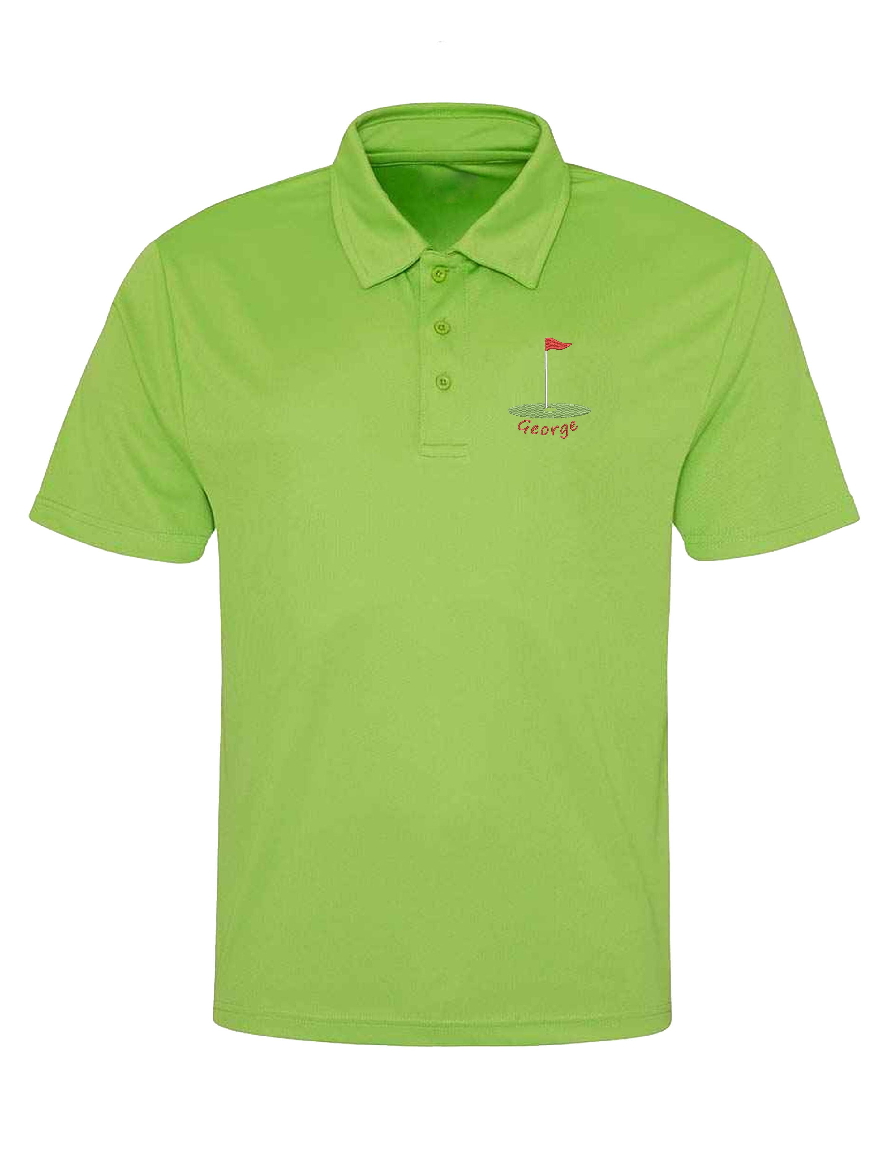 Golf Flag Design Dri-Fit Golf Polo Shirt Lime