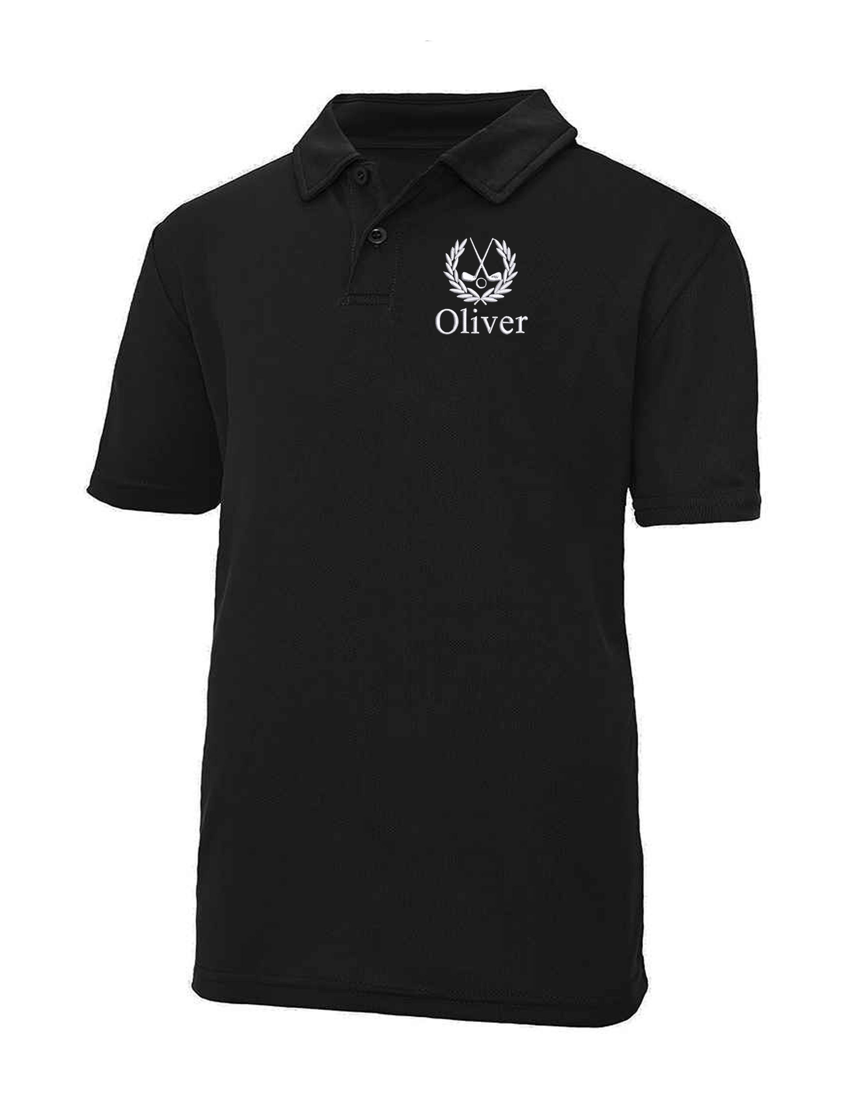 Embroidered Dri Fit Golf Polo Shirt black