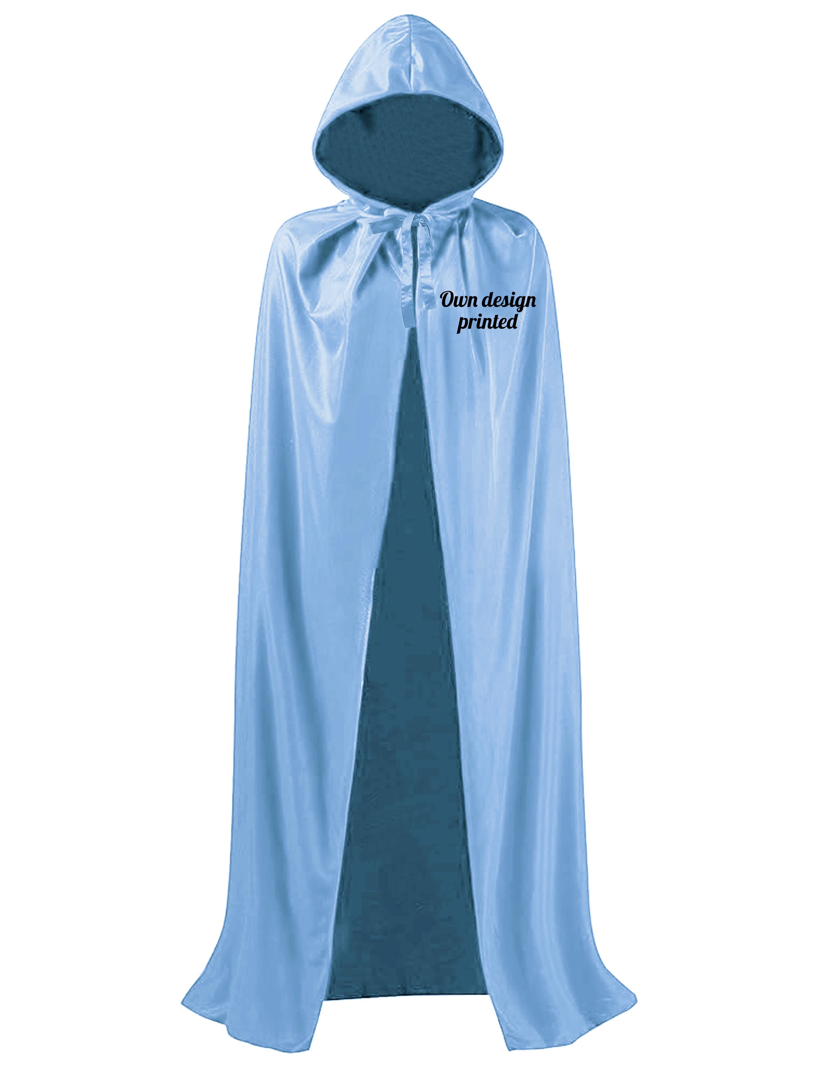 Personalised Hooded Hairdressing Show Gown Aqua Blue Printed