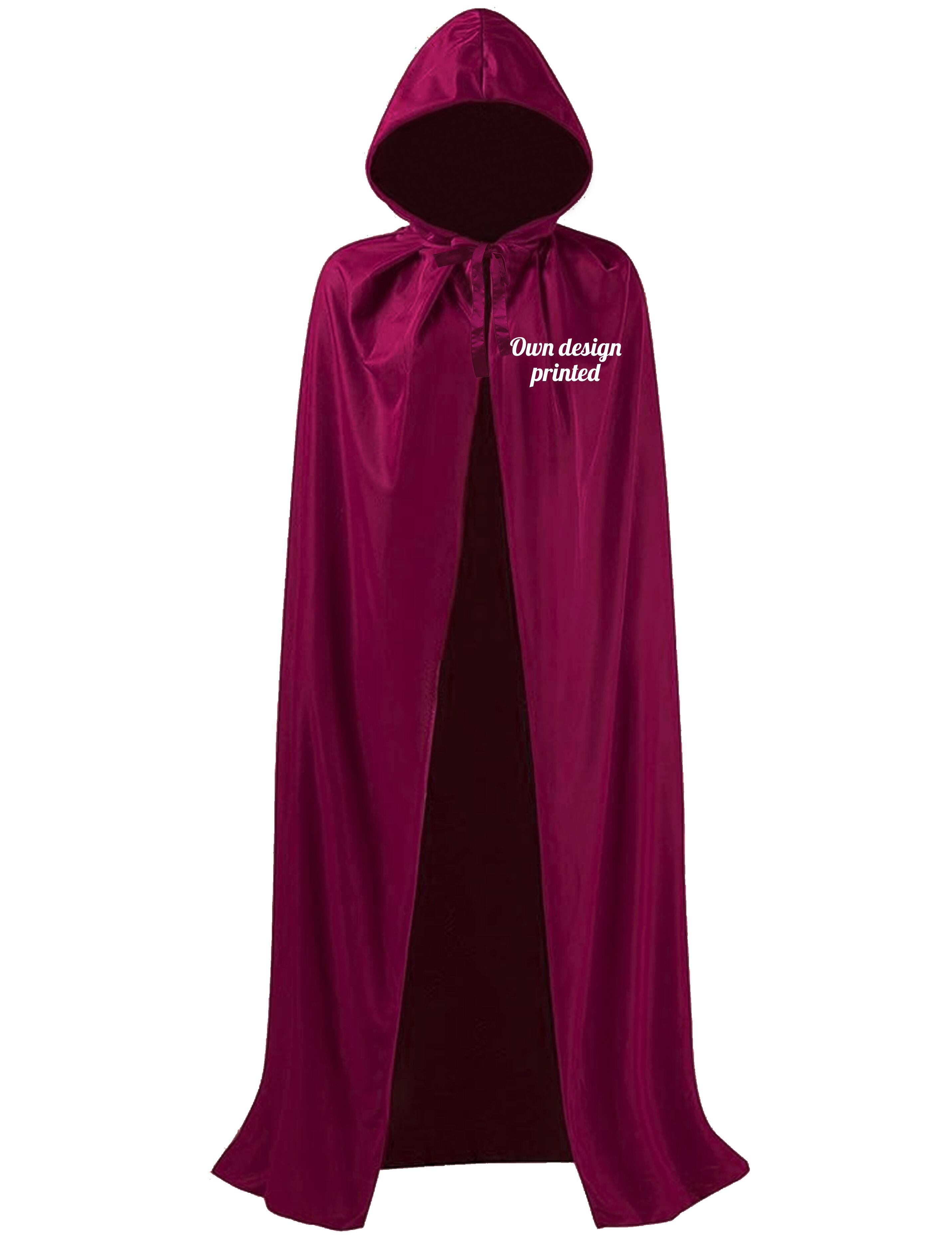 Personalised Hooded Hairdressing Show Gown Robe Burgundy Printed