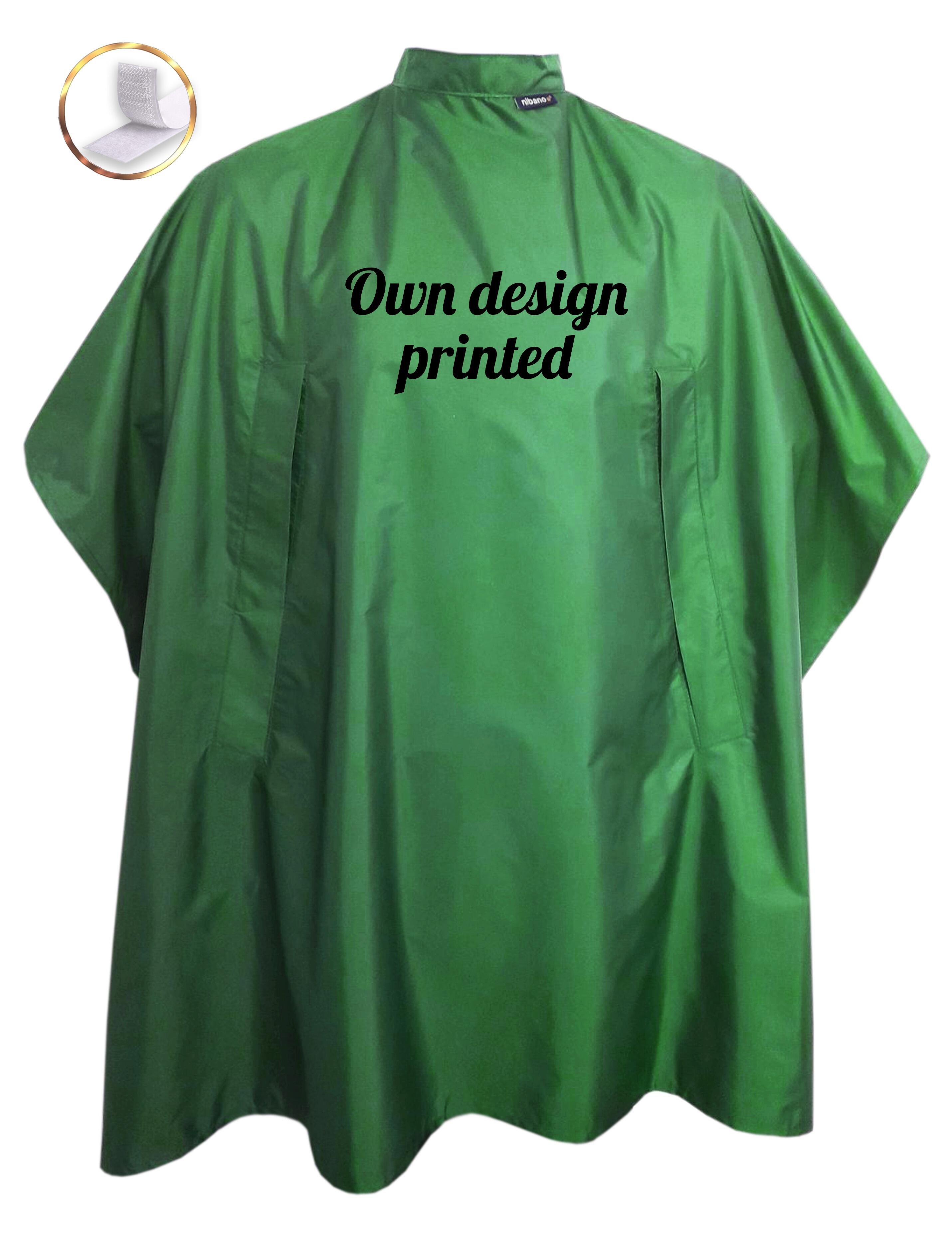 Personalised Hairdressing gown Kelly Green with hand slits Printed
