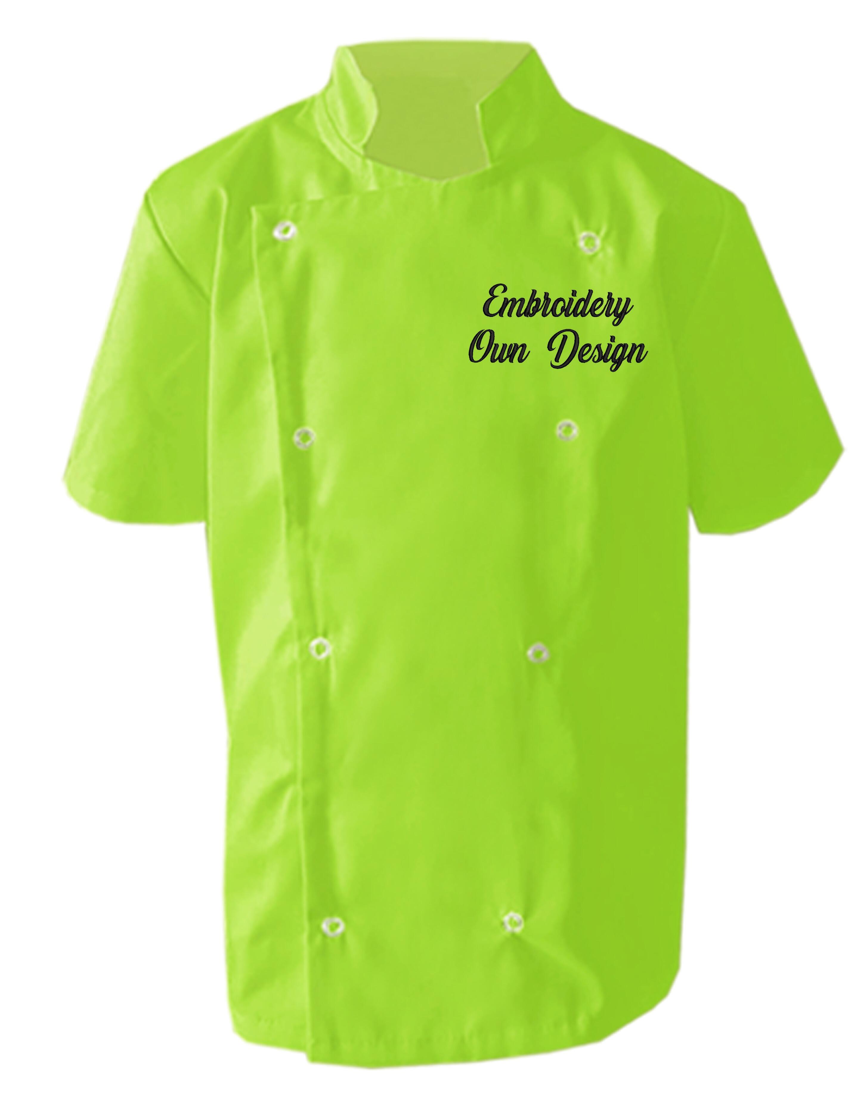 Personalised Kids Chef's Jacket Lime with Embroidery
