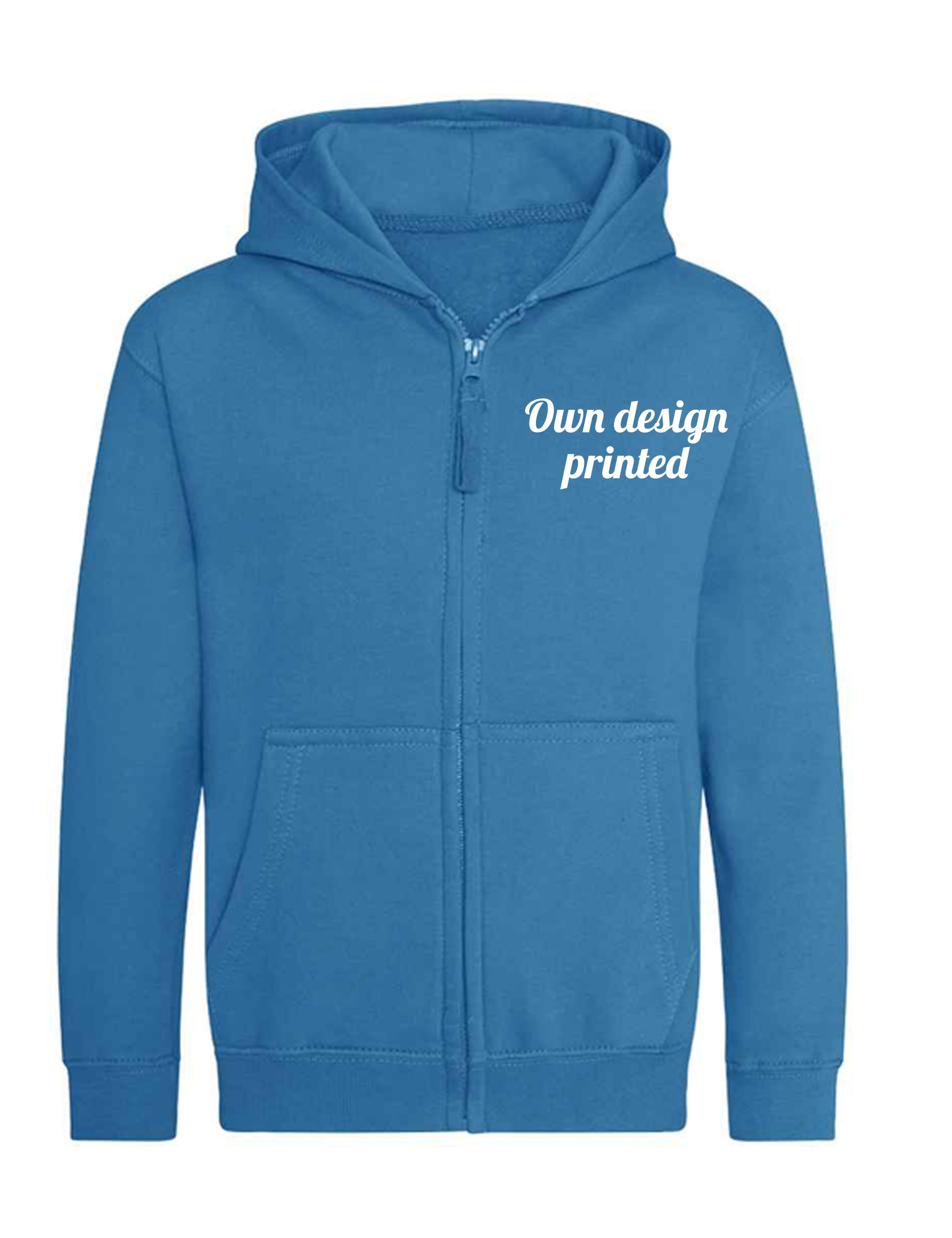 Personalised Kids Zipped Hoodie with print