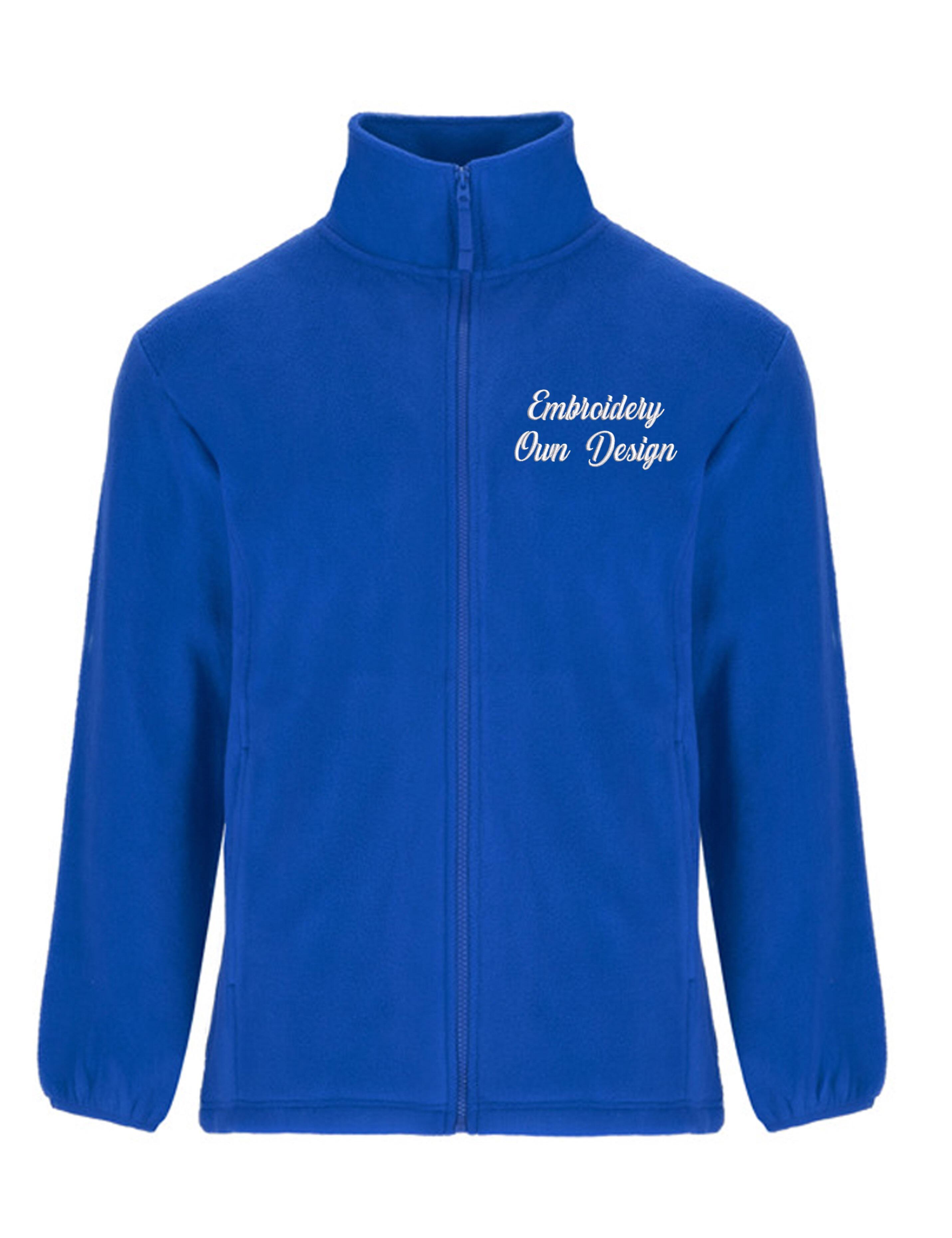 Personalised Kids Fleece Jacket with embroidery Royal Blue